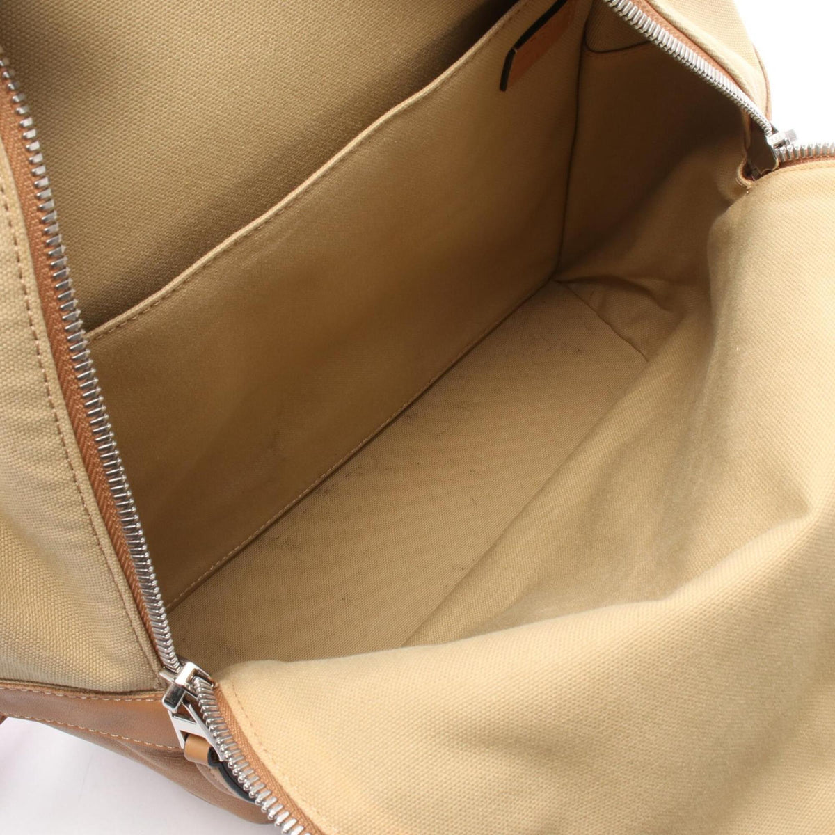Loewe Beige Brown Canvas Leather Backpack Handbag (Pre-Owned)