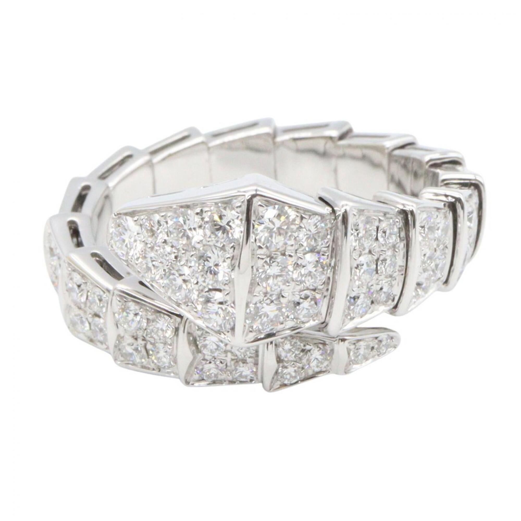 Bvlgari Silver Clear White Gold (18K) Band Ring (Pre-Owned)