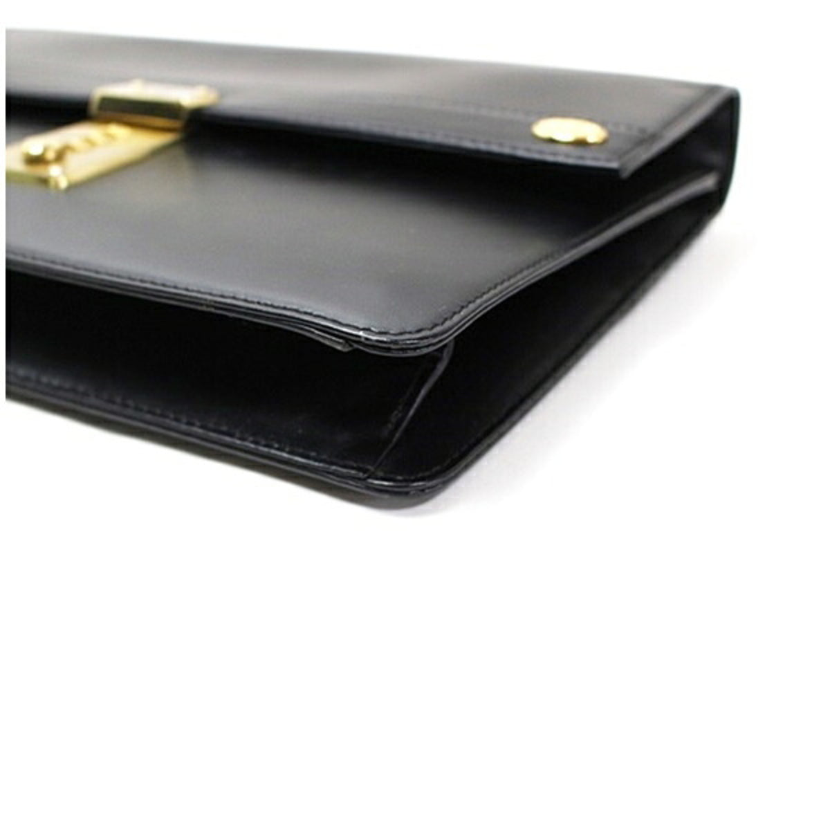 Dunhill Beige Black Leather Clutch Bag (Pre-Owned)