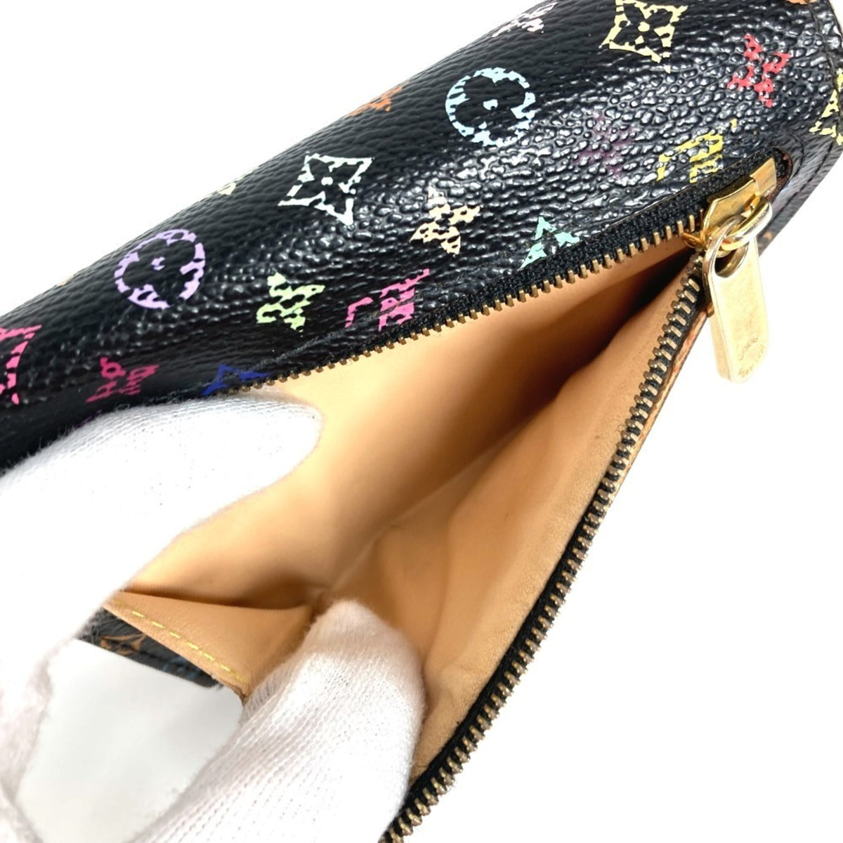 Louis Vuitton Black Multi-Color Noir Monogram Multicolore Canvas Wallet (Tri-Fold) (Pre-Owned)