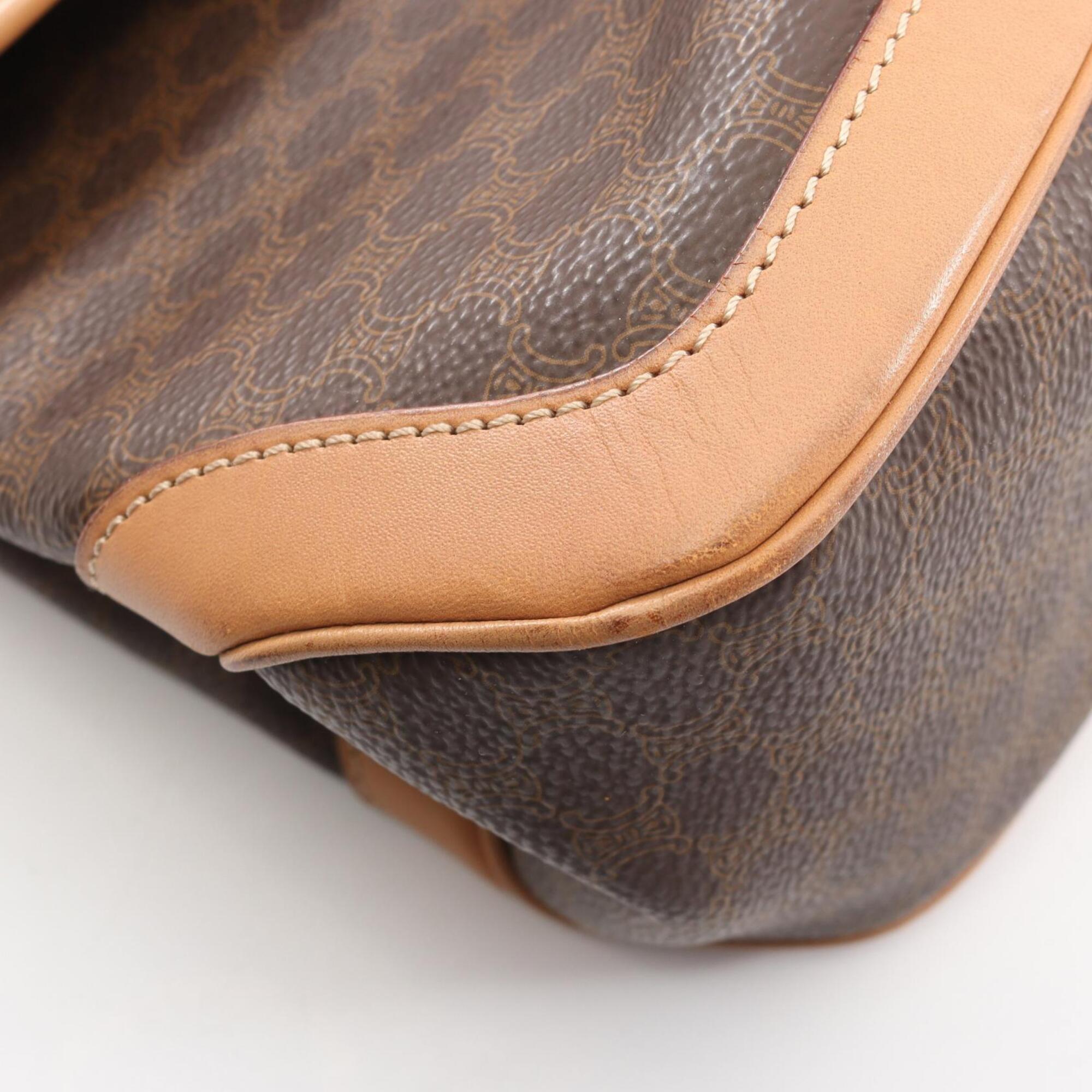 Celine Brown Coated Canvas Leather Handbag (Pre-Owned)