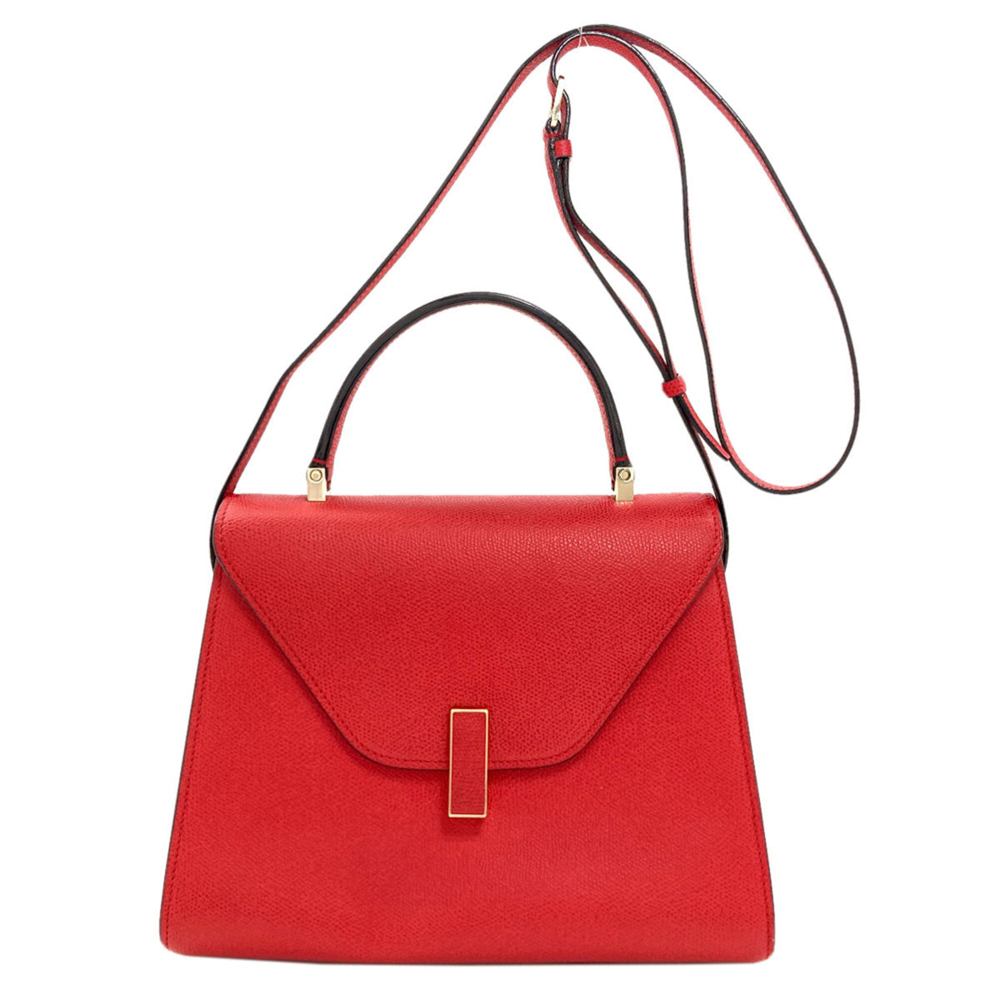 Valextra Red Color Leather Handbag (Pre-Owned)