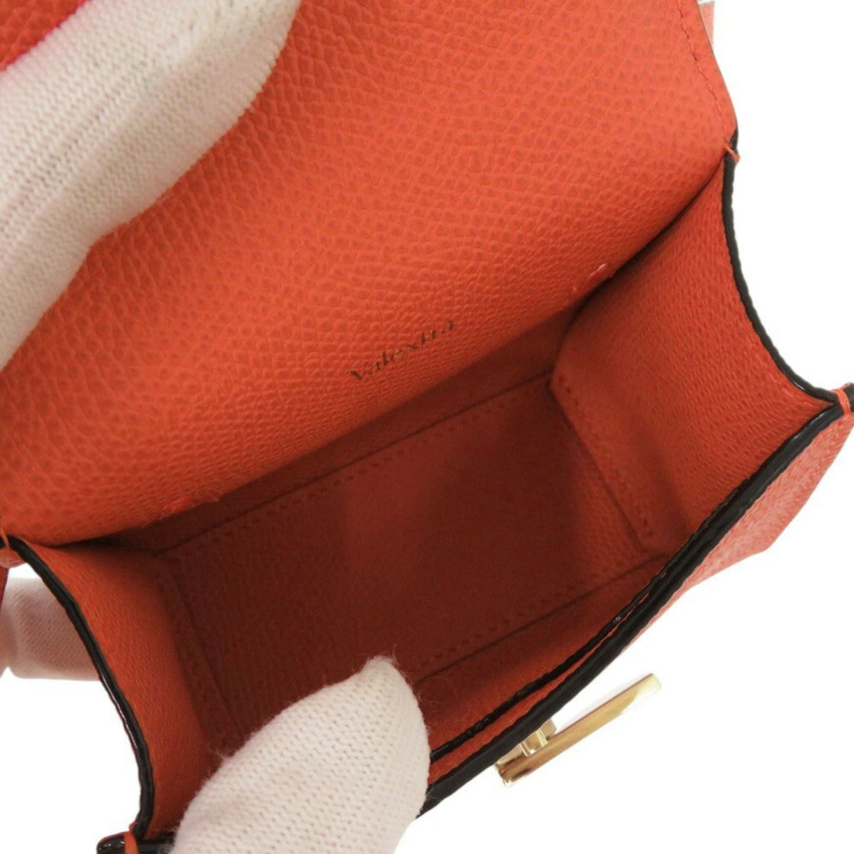 Valextra Orange Leather Handbag Shoulder Bag (Pre-Owned)