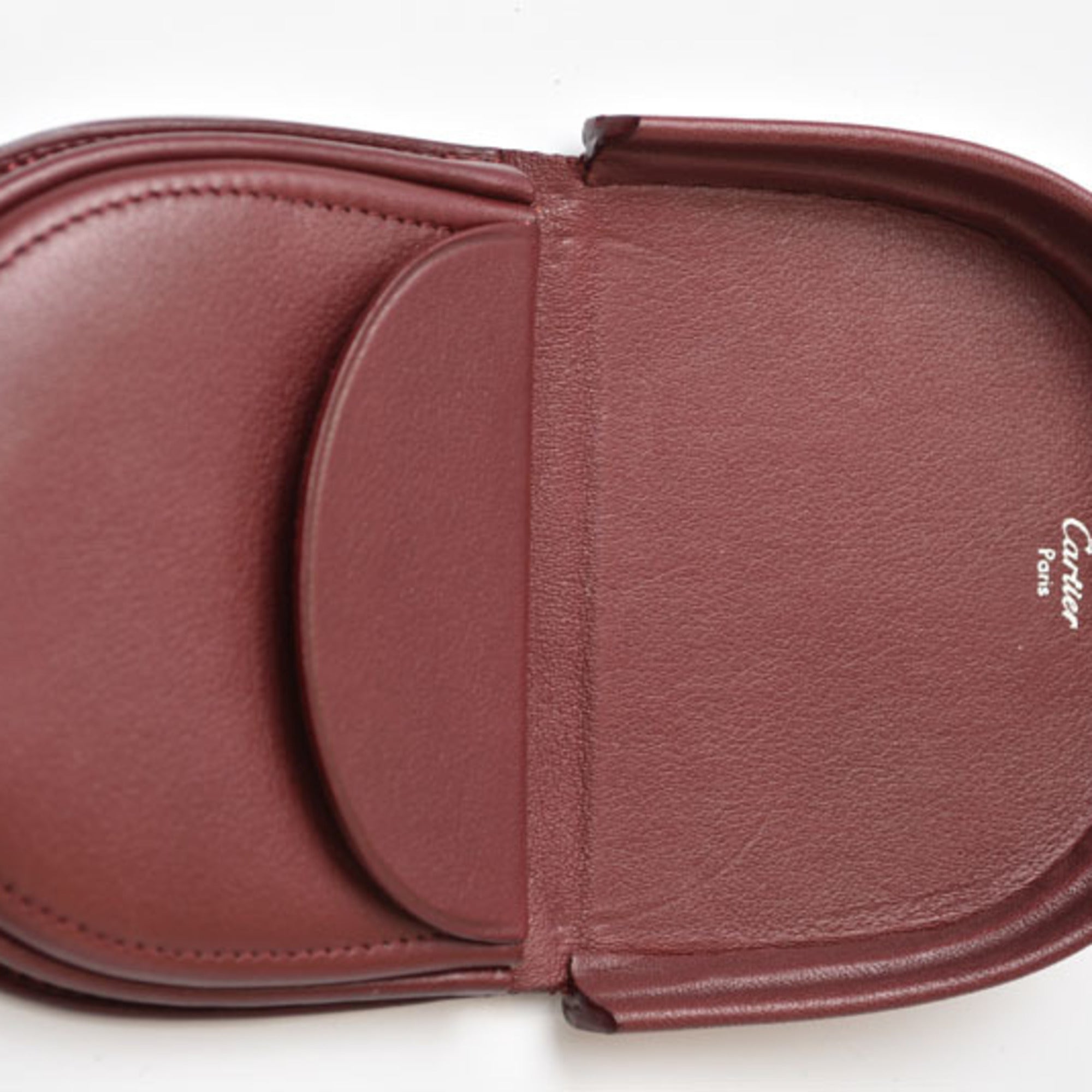 Cartier Must Bordeaux Leather Coin Purse/Coin Case (Pre-Owned)