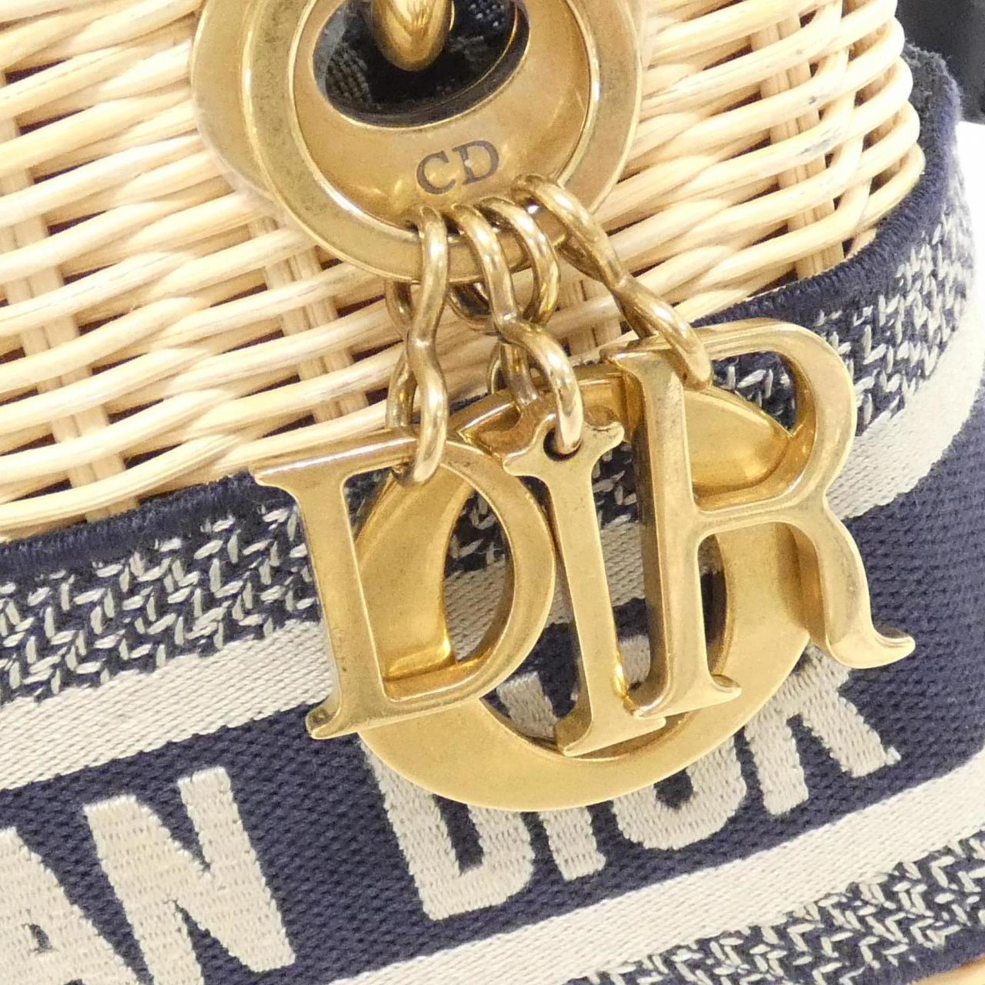 Christian Dior Blue Multi-Color Canvas Handbag (Pre-Owned)