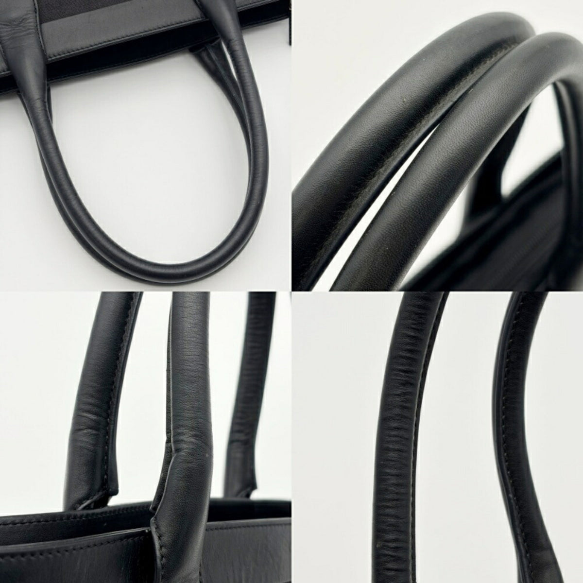 Gucci Gg Canvas Black Gg Canvas Leather Tote Bag (Pre-Owned)