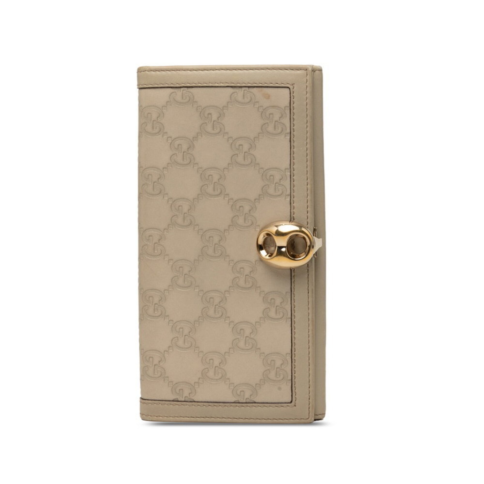 Gucci Gray Leather Long Wallet (Bi-Fold) (Pre-Owned)