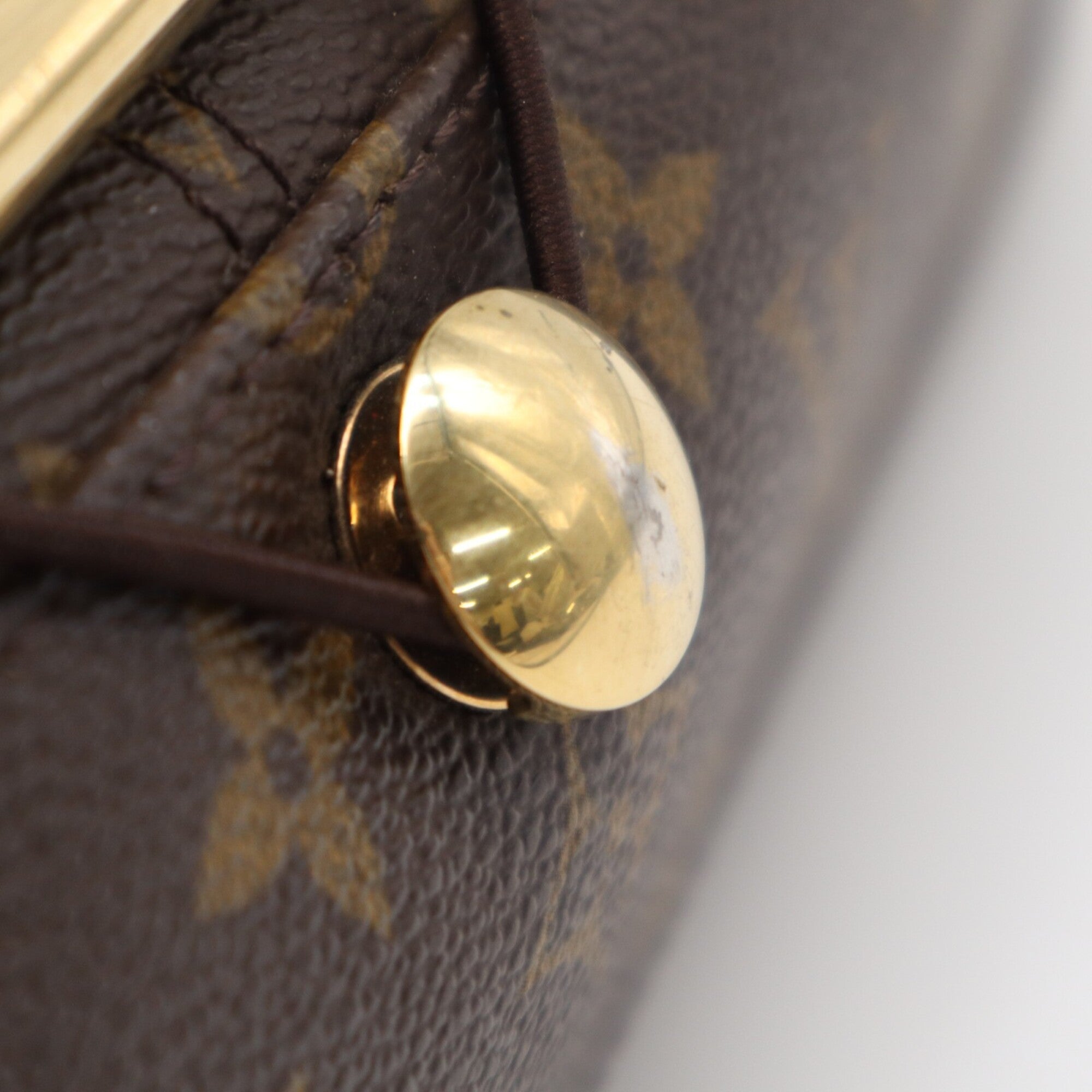Louis Vuitton Beige Brown Monogram Coated Canvas Leather Shoulder Bag (Pre-Owned)