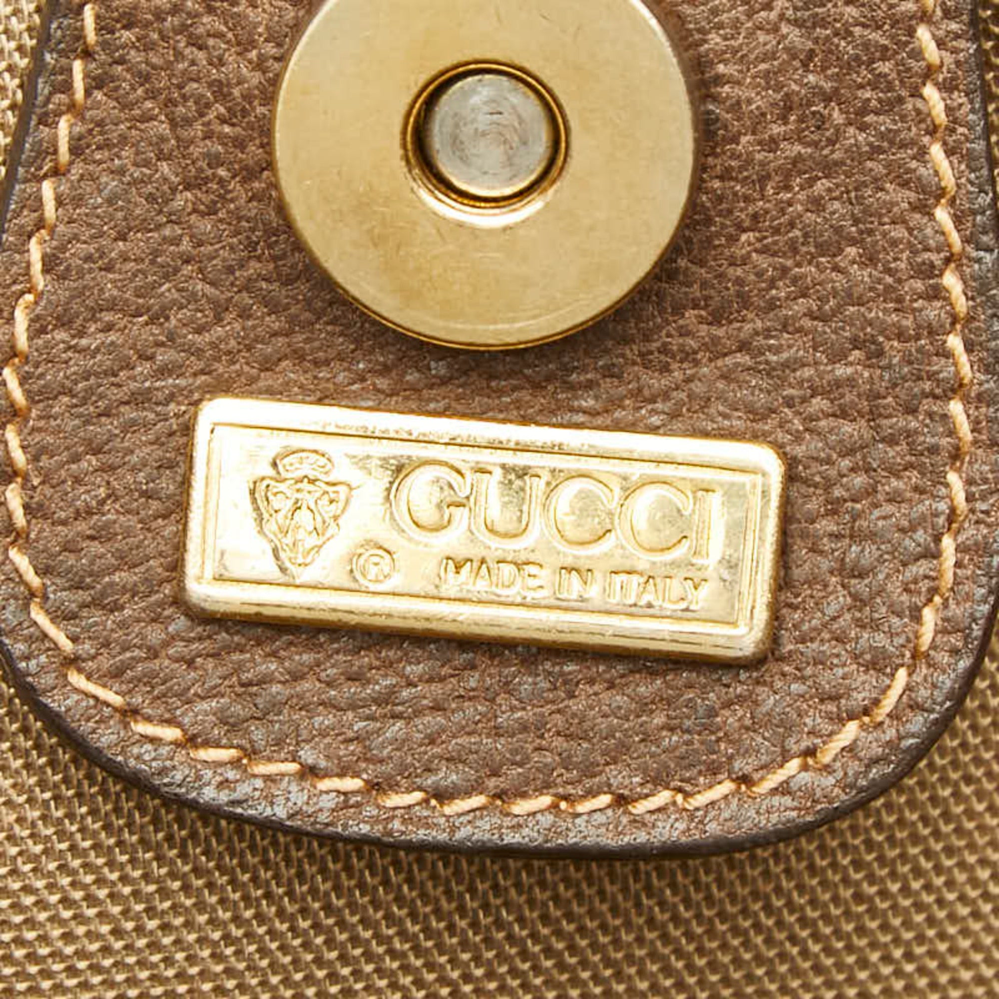 Gucci Beige Brown Pvc Leather Shoulder Bag Tote Bag (Pre-Owned)