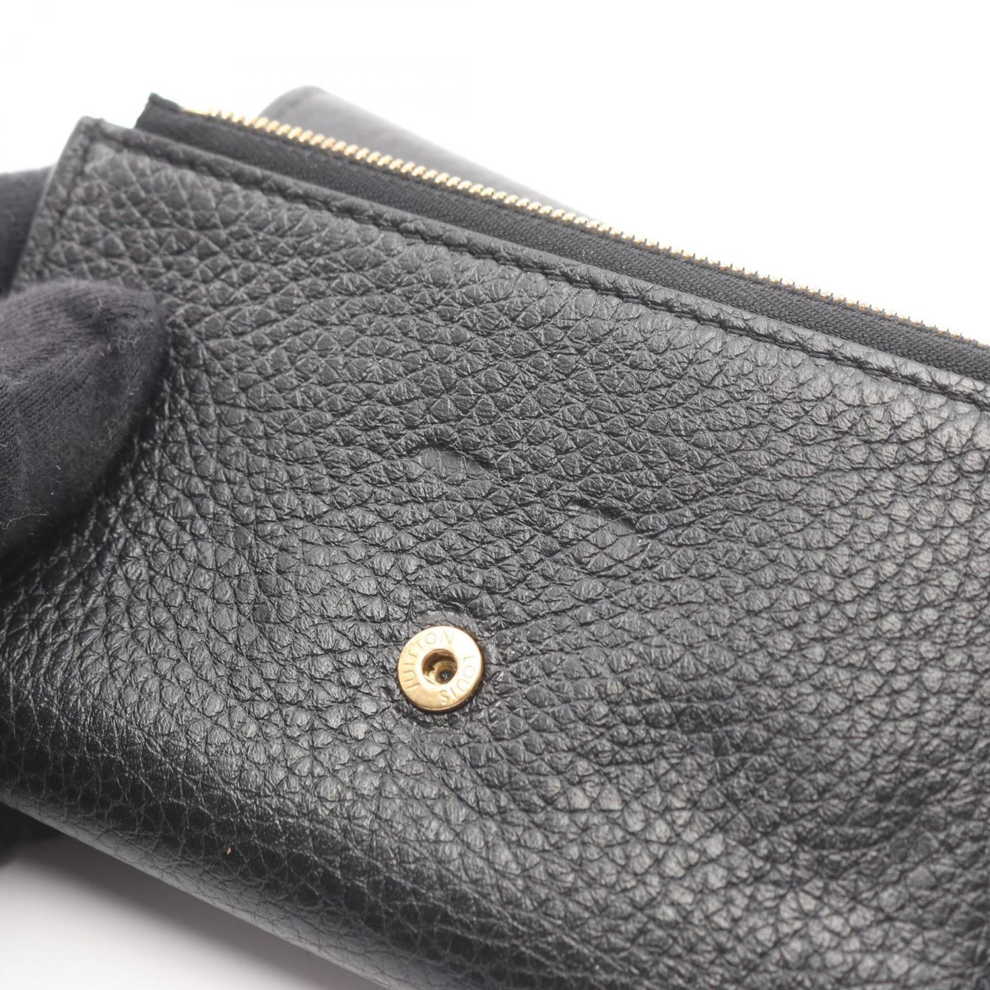 Louis Vuitton Black Leather Wallet (Tri-Fold) (Pre-Owned)