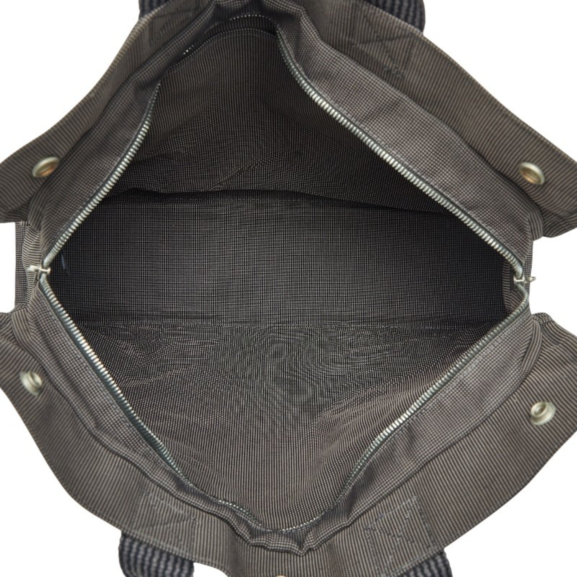 Hermes Her Line Gray Canvas Handbag Tote Bag (Pre-Owned)