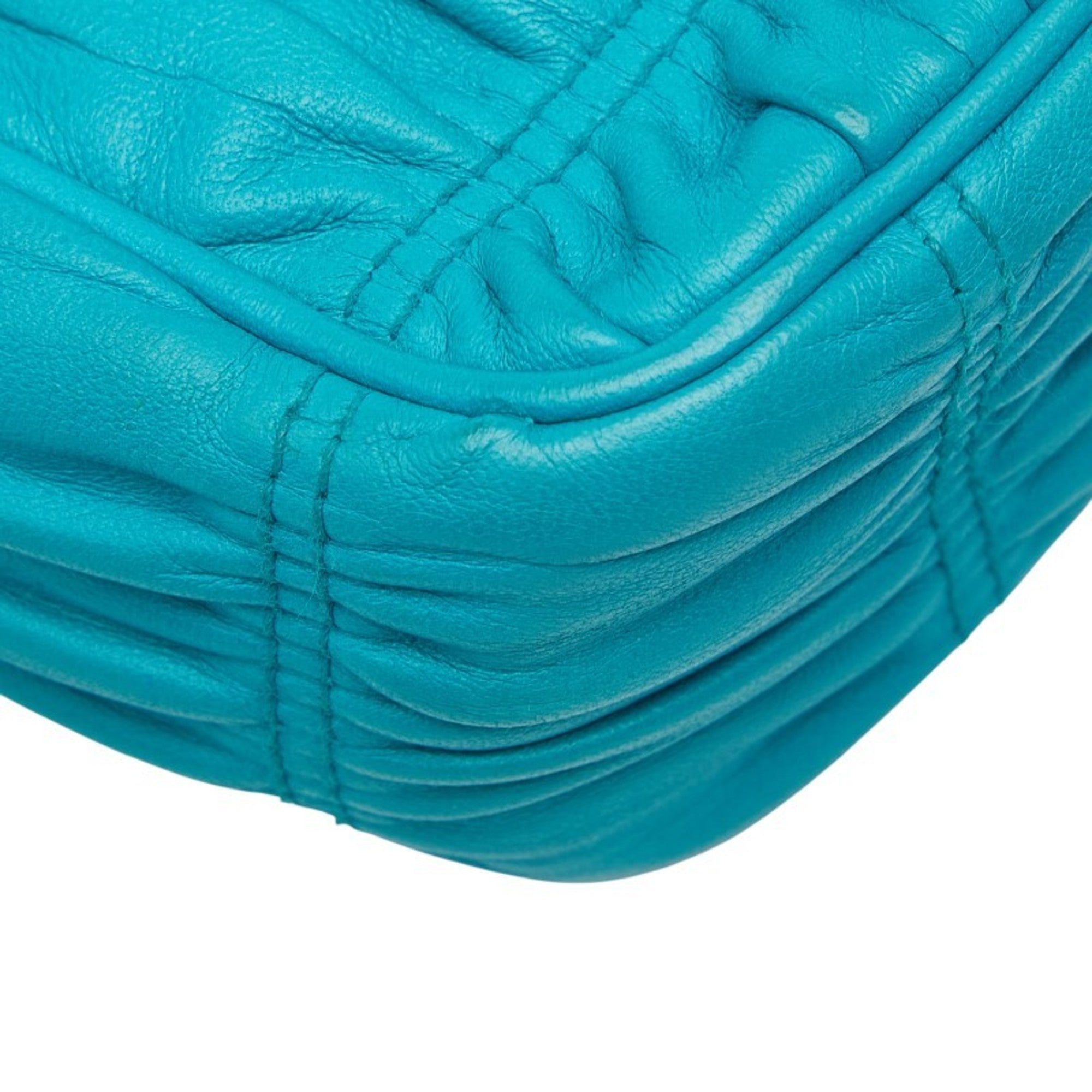 Prada Blue Leather Shoulder Bag (Pre-Owned)