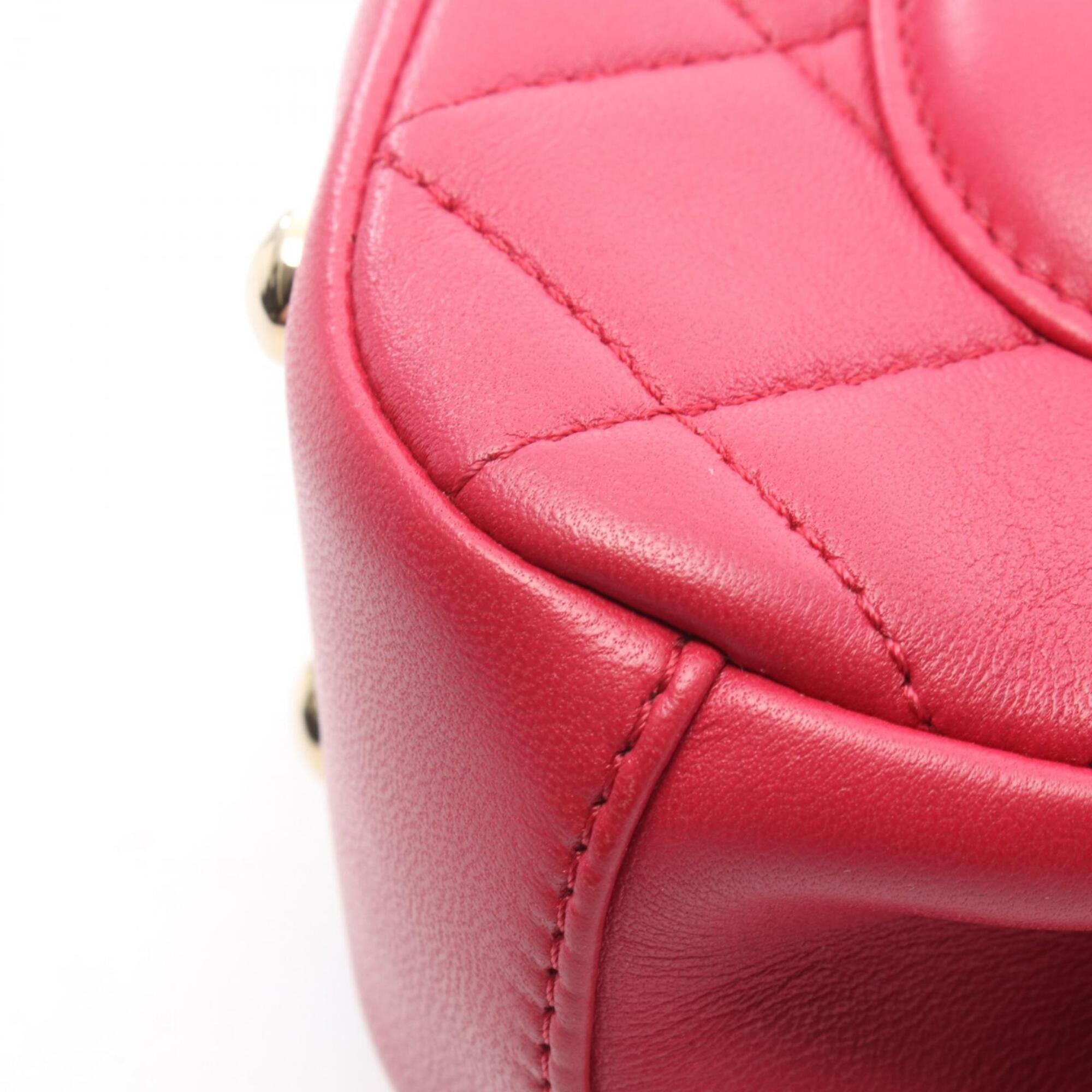 Chanel Pink Leather Handbag Shoulder Bag (Pre-Owned)
