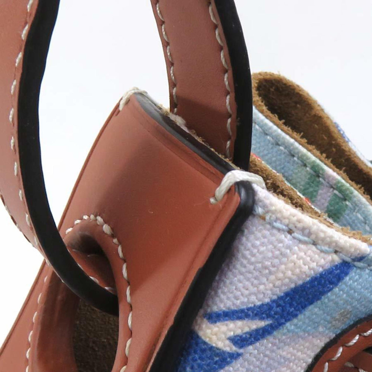 Loewe Blue Brown Canvas Leather Shoulder Bag (Pre-Owned)