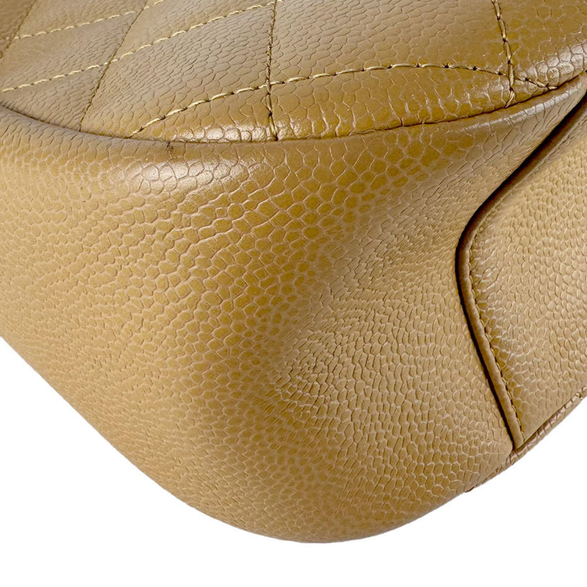 Chanel Beige Grained Calfskin Shoulder Bag (Pre-Owned)