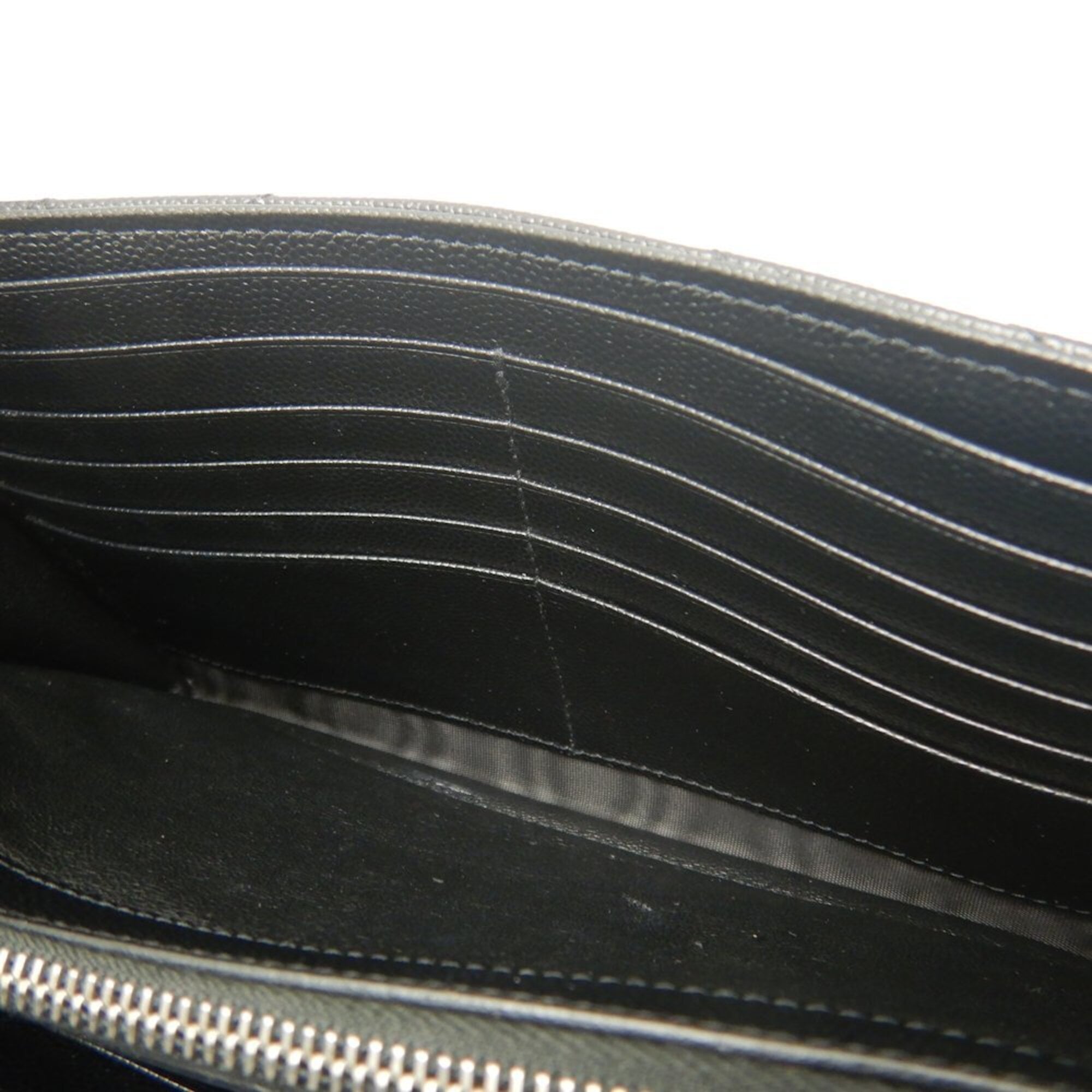 Yves Saint Laurent Black Leather Chain/Shoulder Wallet (Pre-Owned)