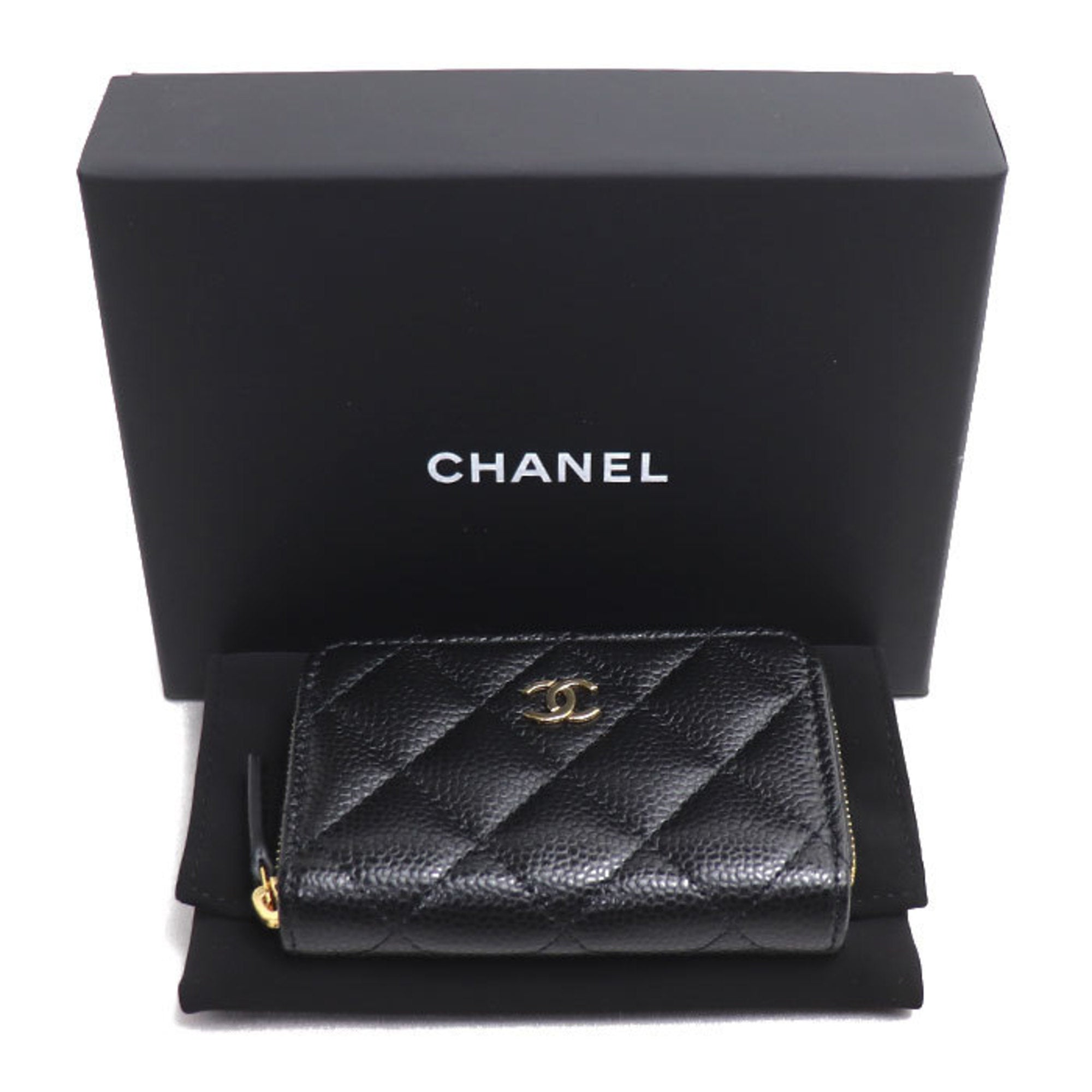 Chanel Black Leather Coin Purse/Coin Case (Pre-Owned)
