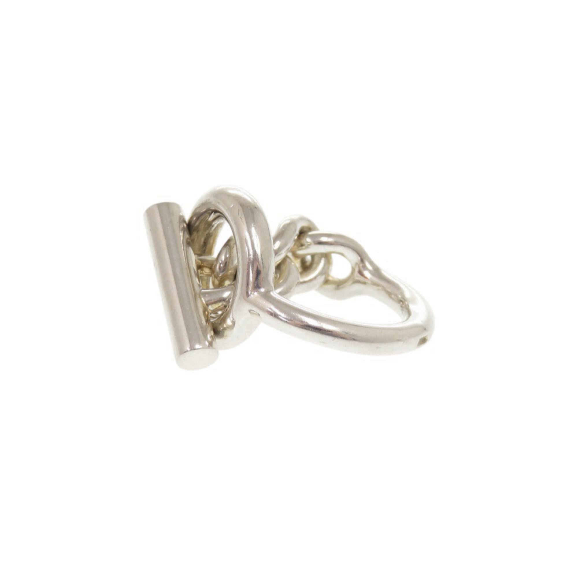 Hermes Silver Silver 925 Band Ring (Pre-Owned)