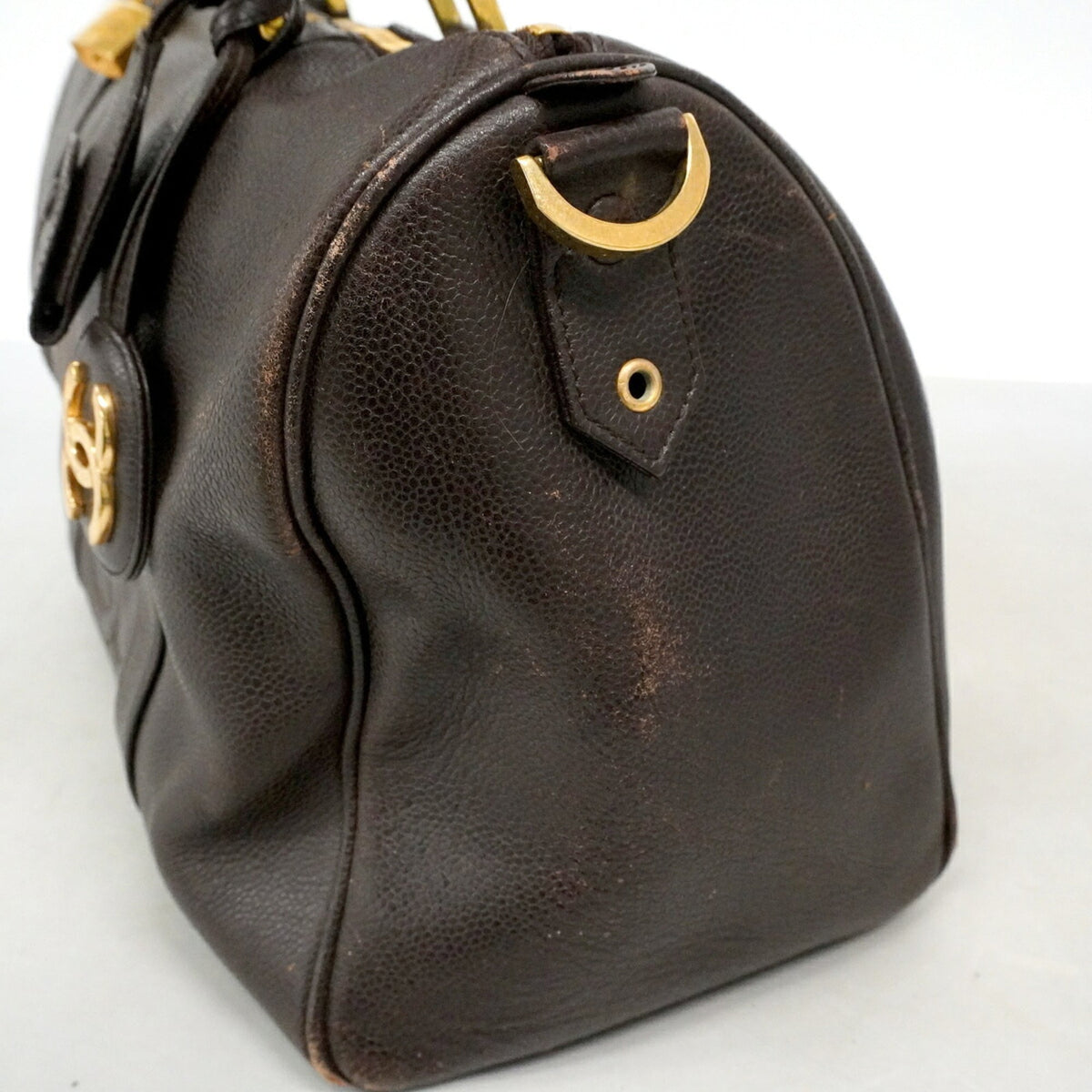 Chanel Brown Grained Calfskin Boston Bag (Pre-Owned)