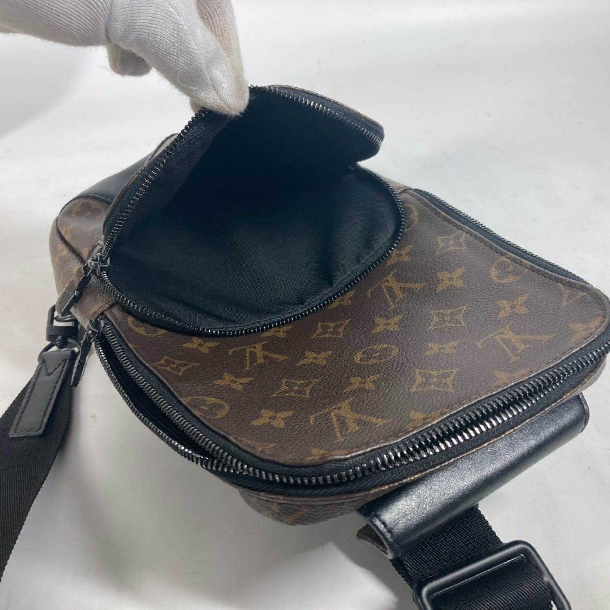 Louis Vuitton Black Brown Monogram Canvas Sling Bag (Pre-Owned)