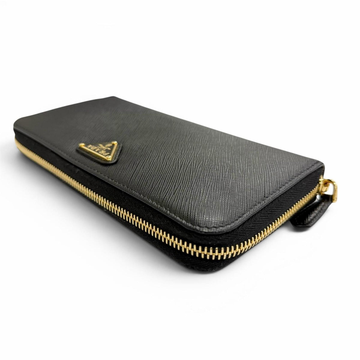 Prada Black Leather Long Wallet (Bi-Fold) (Pre-Owned)