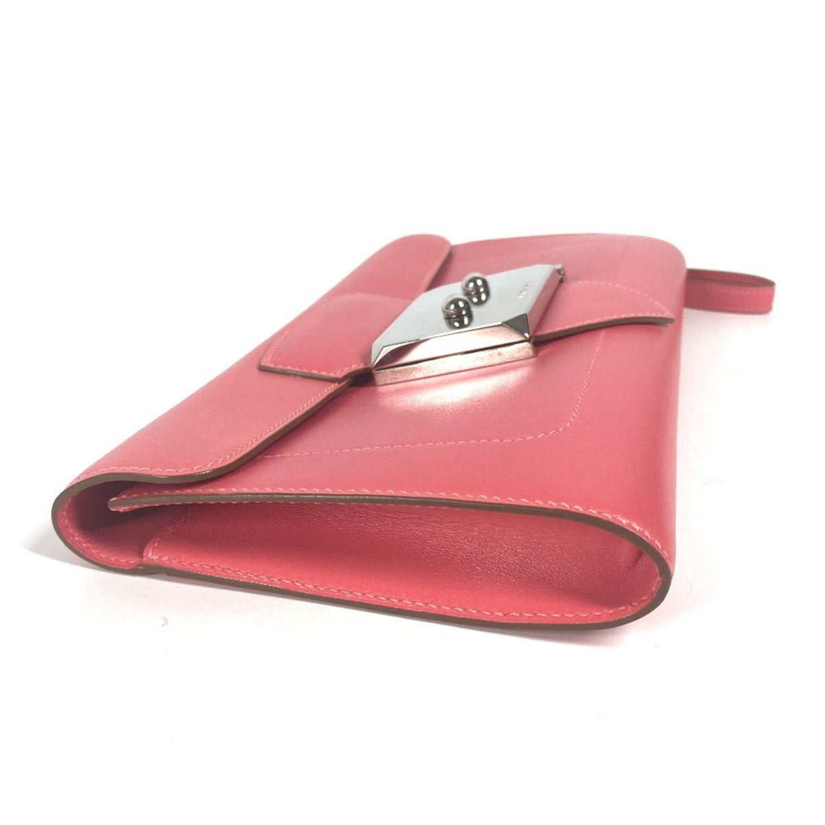 Hermes Pink Tadelakt Leather Clutch Bag (Pre-Owned)