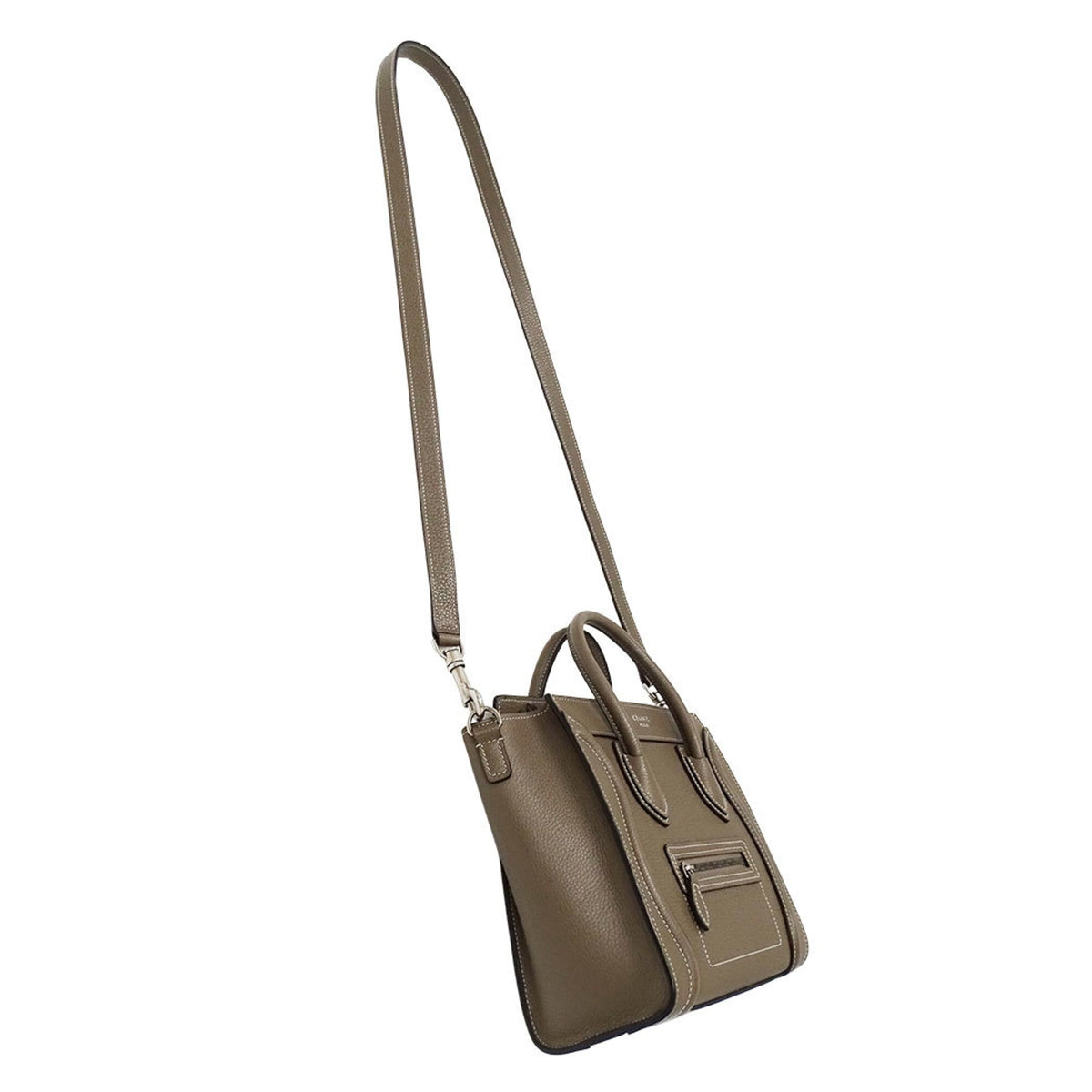Celine Grayish Leather Handbag Shoulder Bag (Pre-Owned)