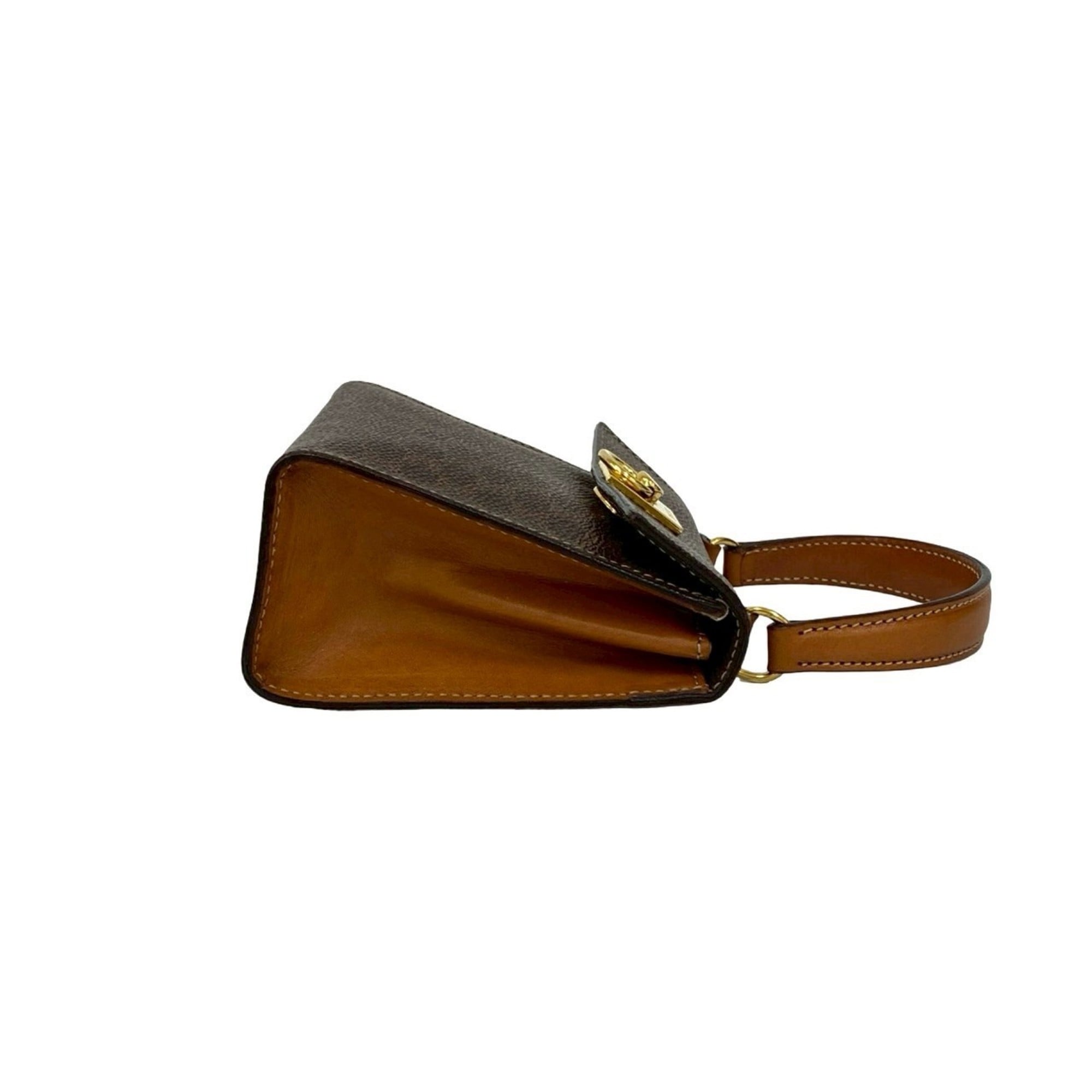 Celine Brown Leather Pvc Handbag Shoulder Bag (Pre-Owned)