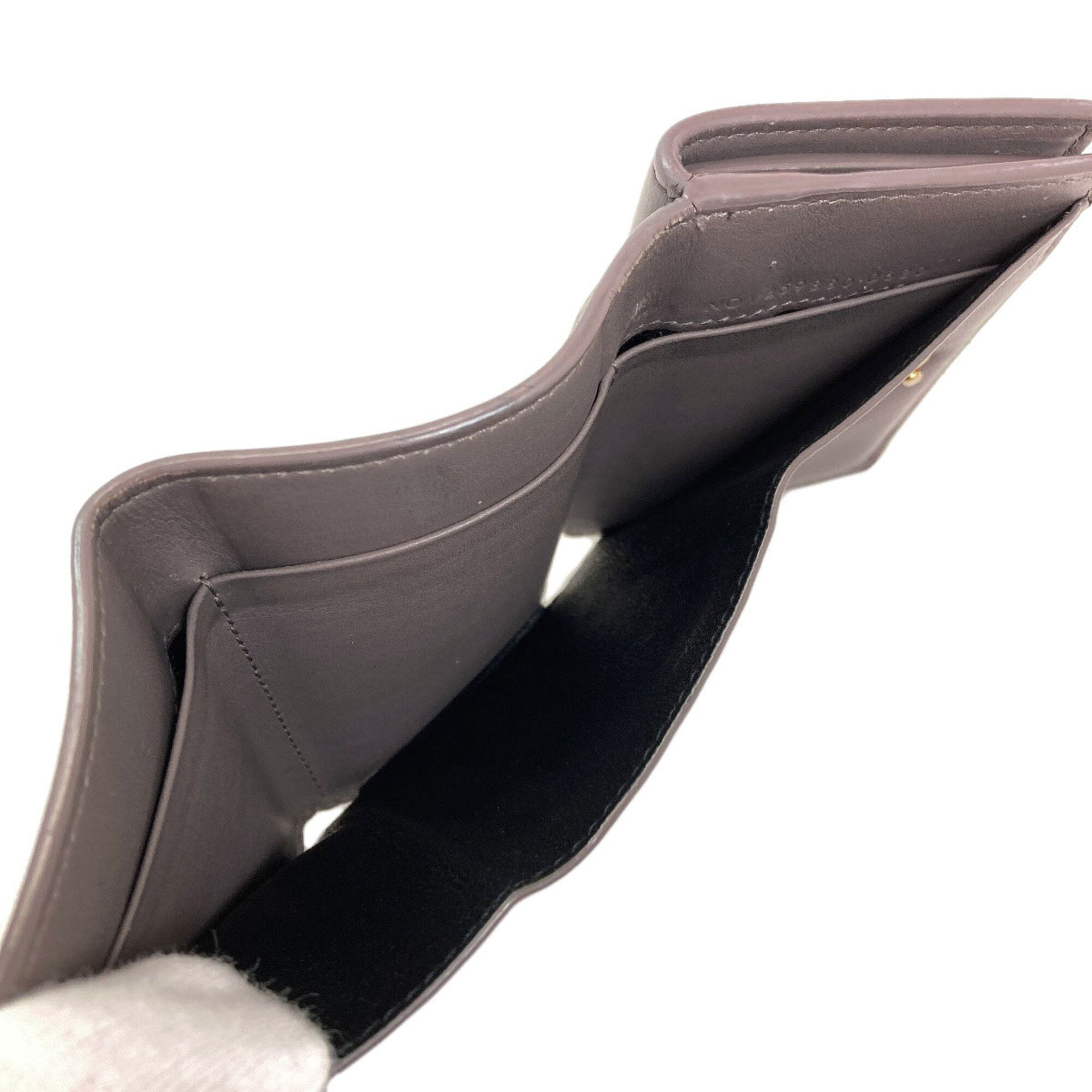 Yves Saint Laurent Gray Leather Wallet (Tri-Fold) (Pre-Owned)