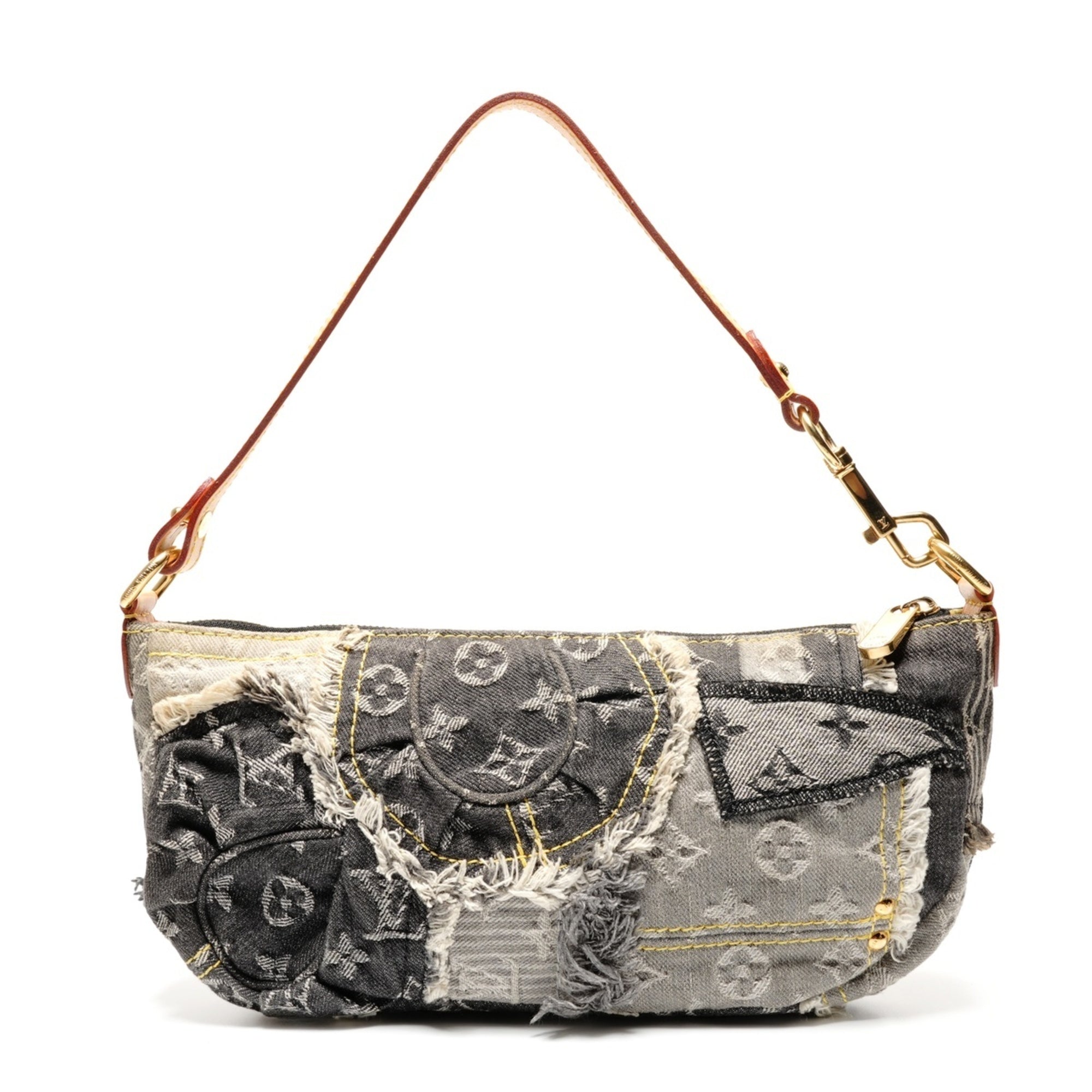 Louis Vuitton Gray Monogram Denim Shoulder Bag (Pre-Owned)