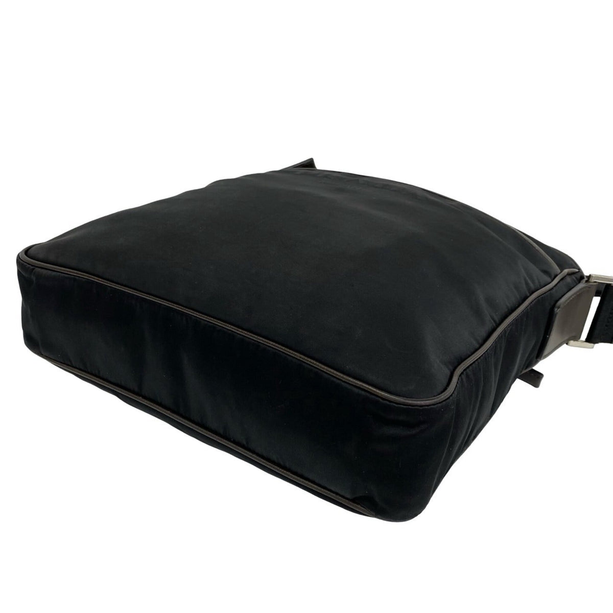 Prada Black Brown Nylon Leather Shoulder Bag (Pre-Owned)