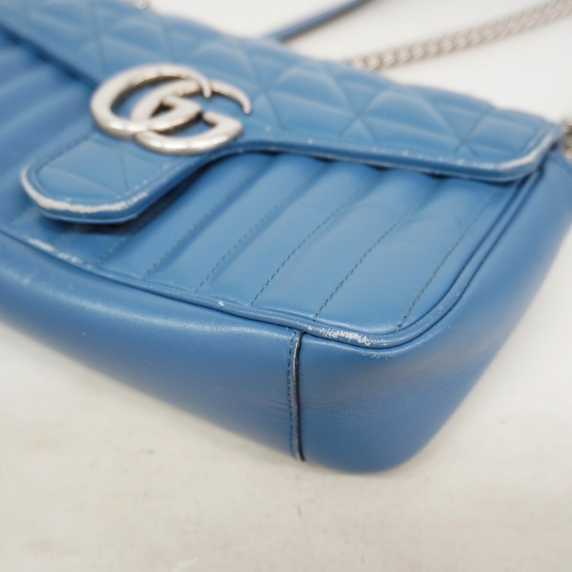 Gucci Blue Leather Shoulder Bag (Pre-Owned)