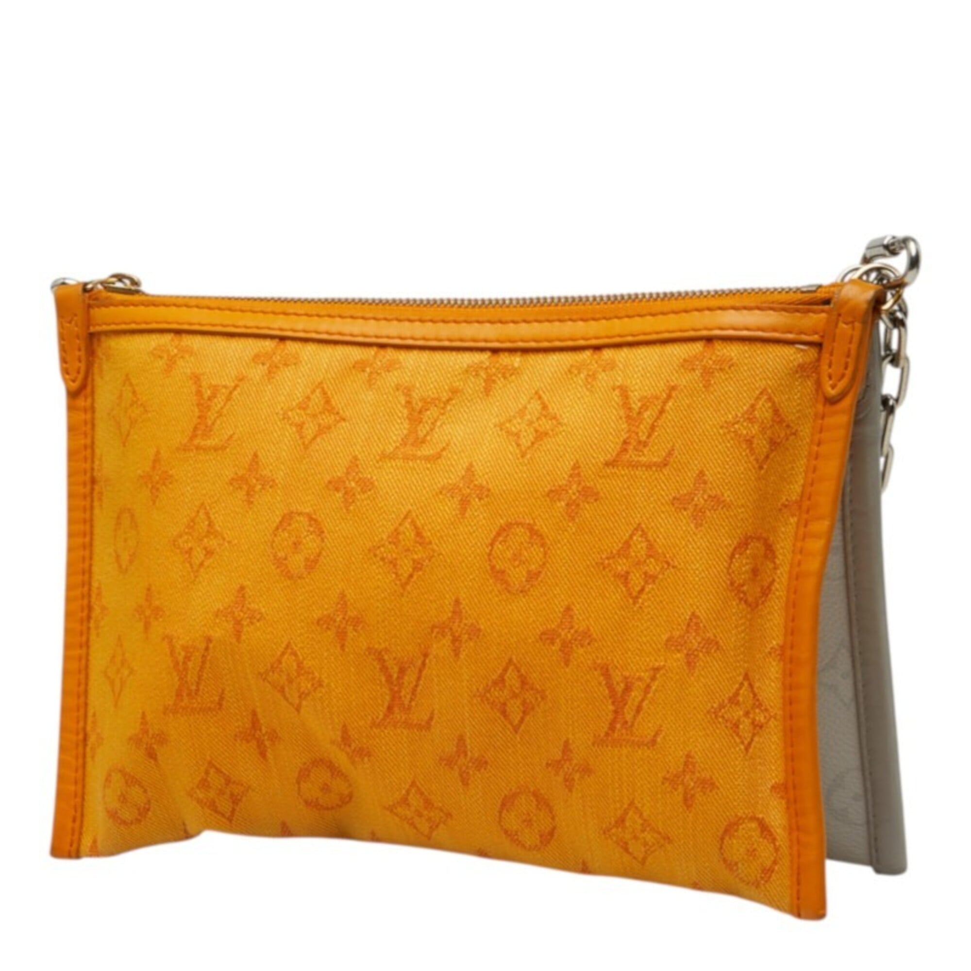 Louis Vuitton Light Gray Monogram Orange Pvc Canvas Shoulder Bag (Pre-Owned)