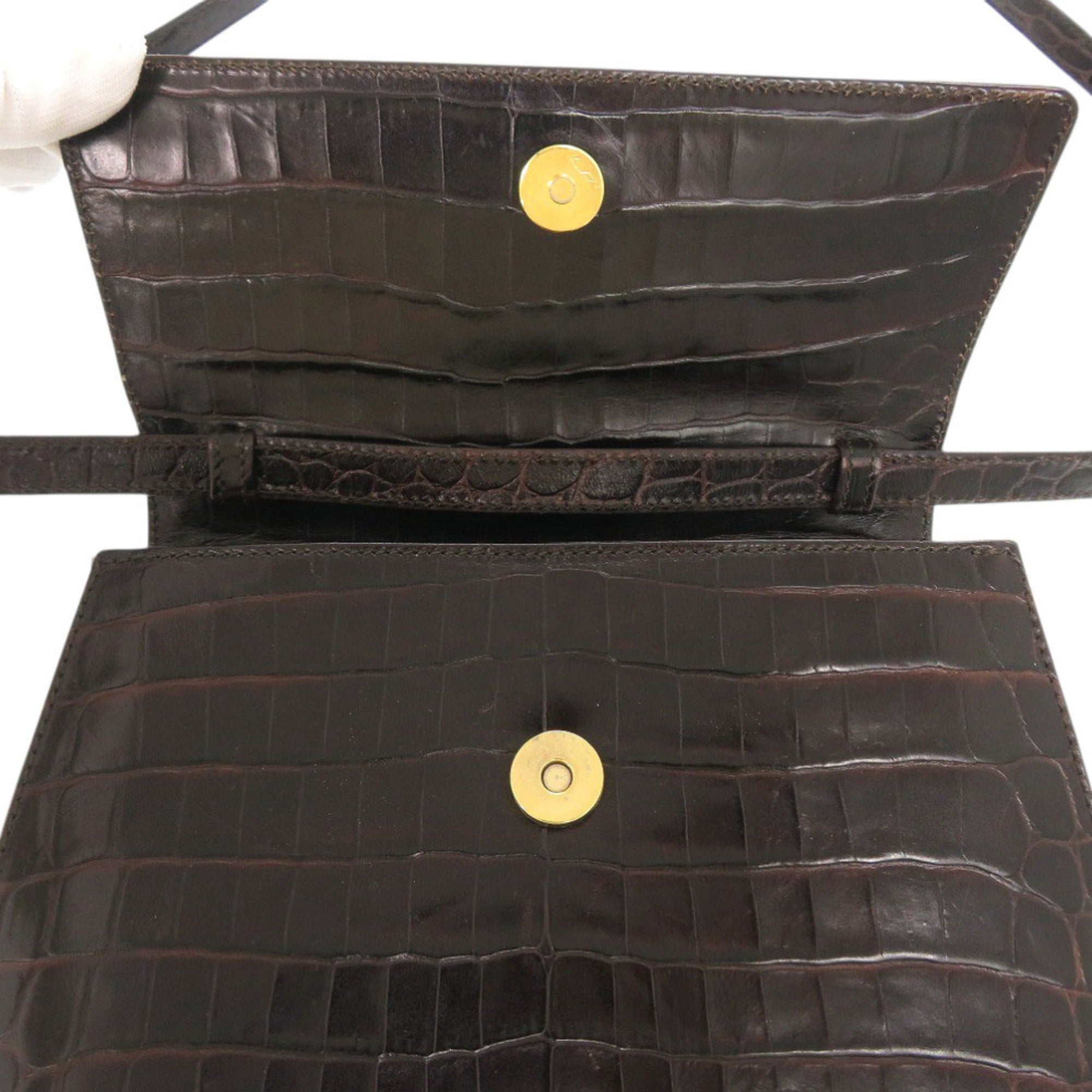 Salvatore Ferragamo Brown Leather Handbag Shoulder Bag (Pre-Owned)