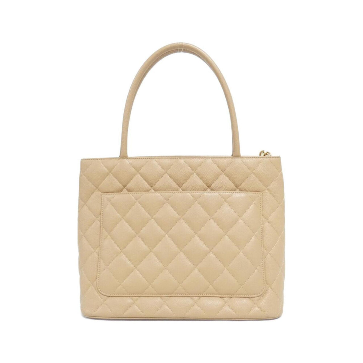 Chanel Beige Grained Calfskin Handbag (Pre-Owned)