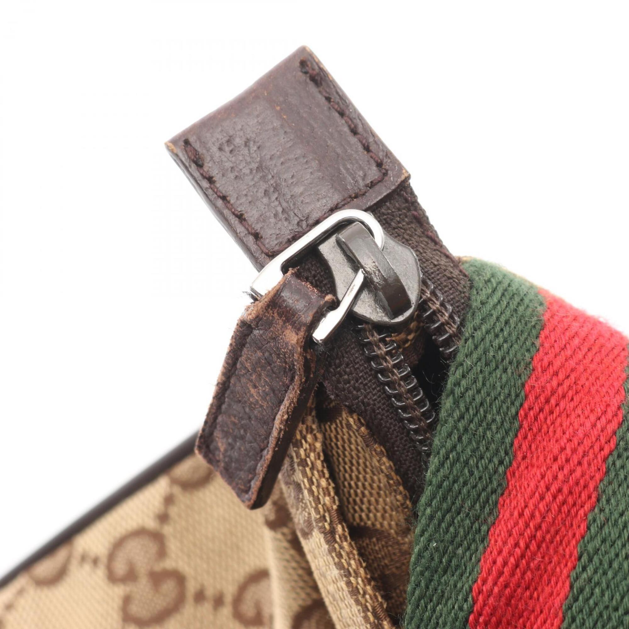 Gucci Beige Brown Multi-Color Canvas Leather Handbag Shoulder Bag (Pre-Owned)
