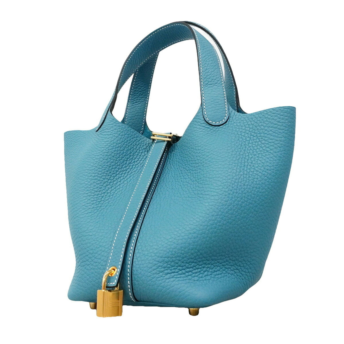 Hermes Blue Taurillon Clemence Leather Handbag (Pre-Owned)
