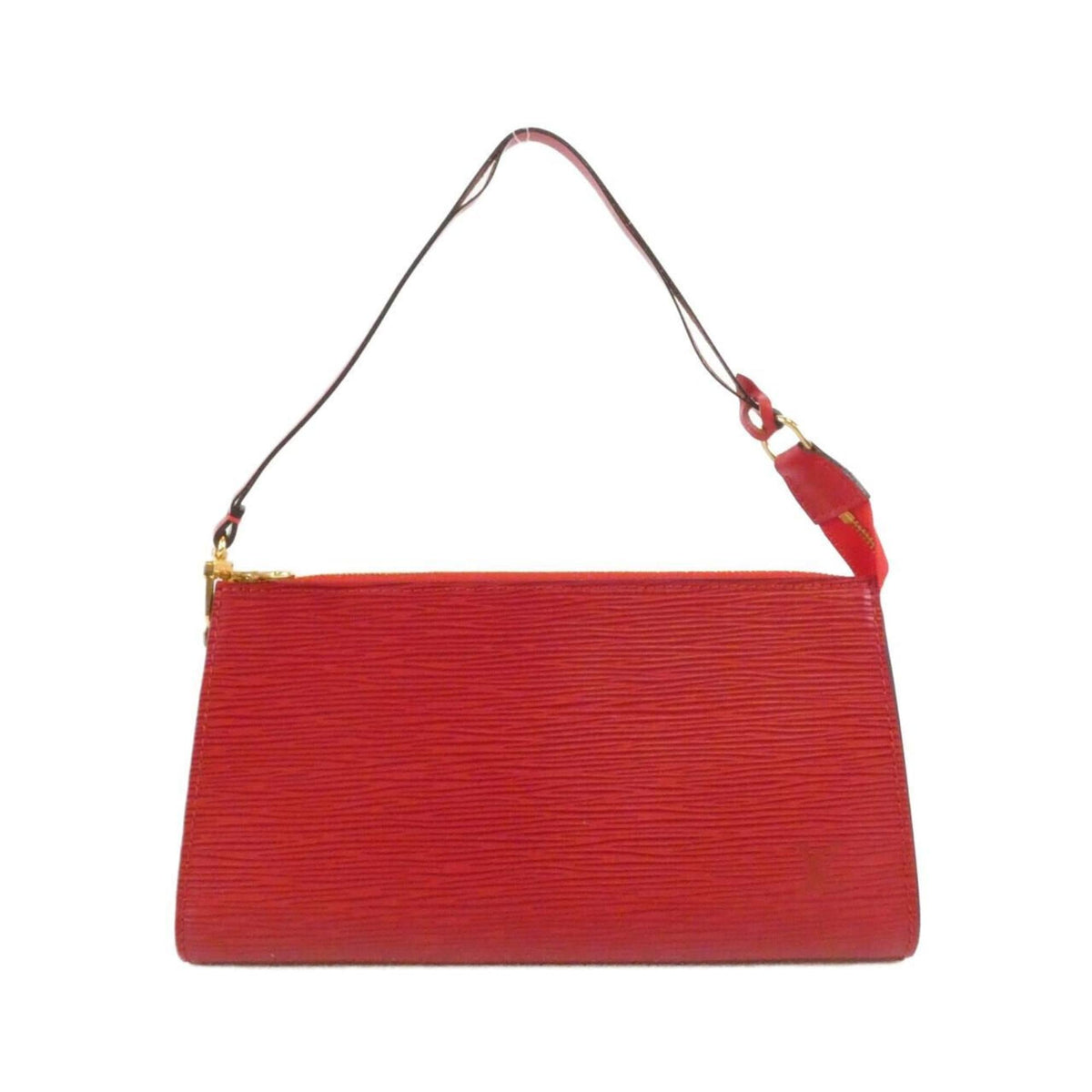 Louis Vuitton Red Color Leather Pochette Pouch (Pre-Owned)