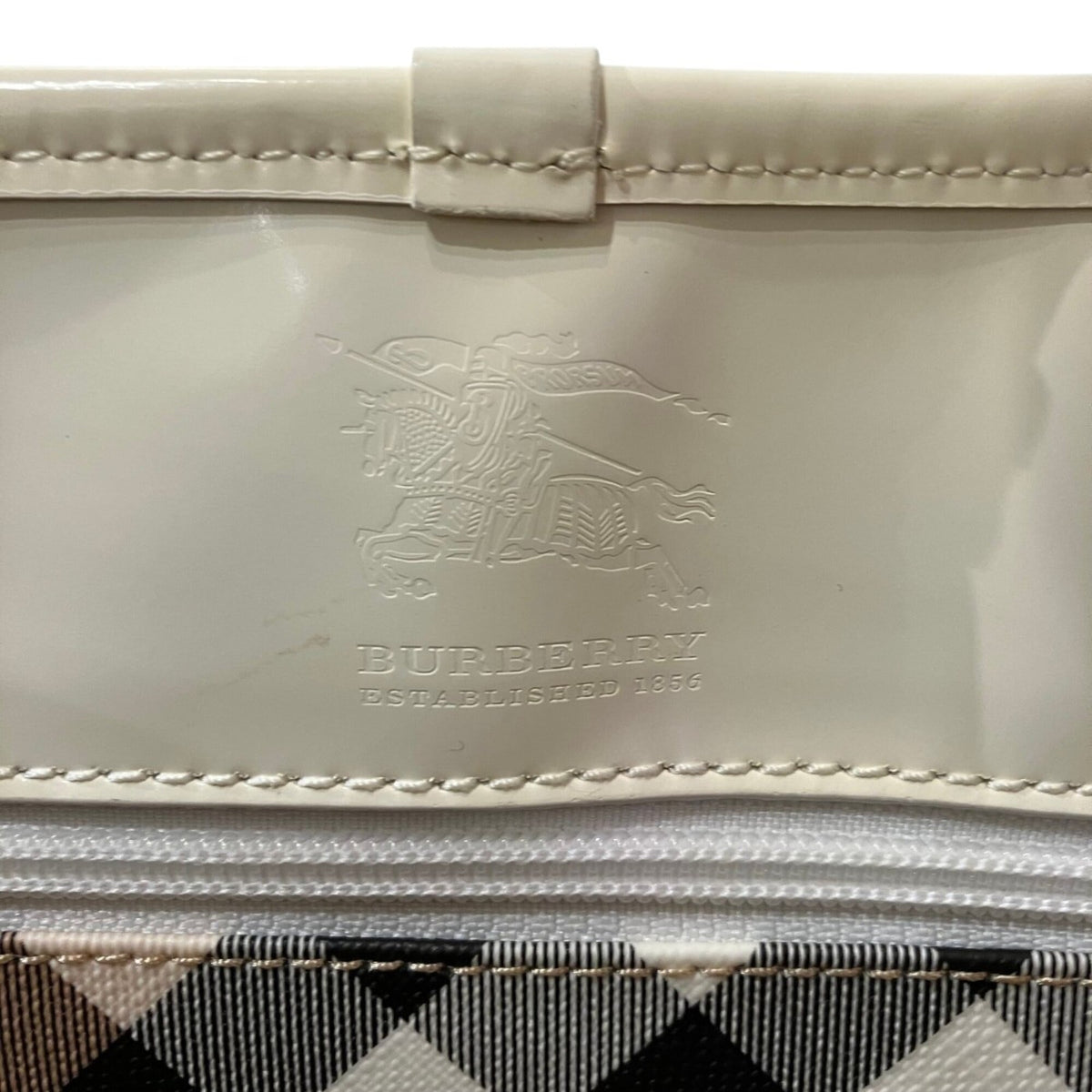 Burberry Beige Pvc Leather Tote Bag (Pre-Owned)