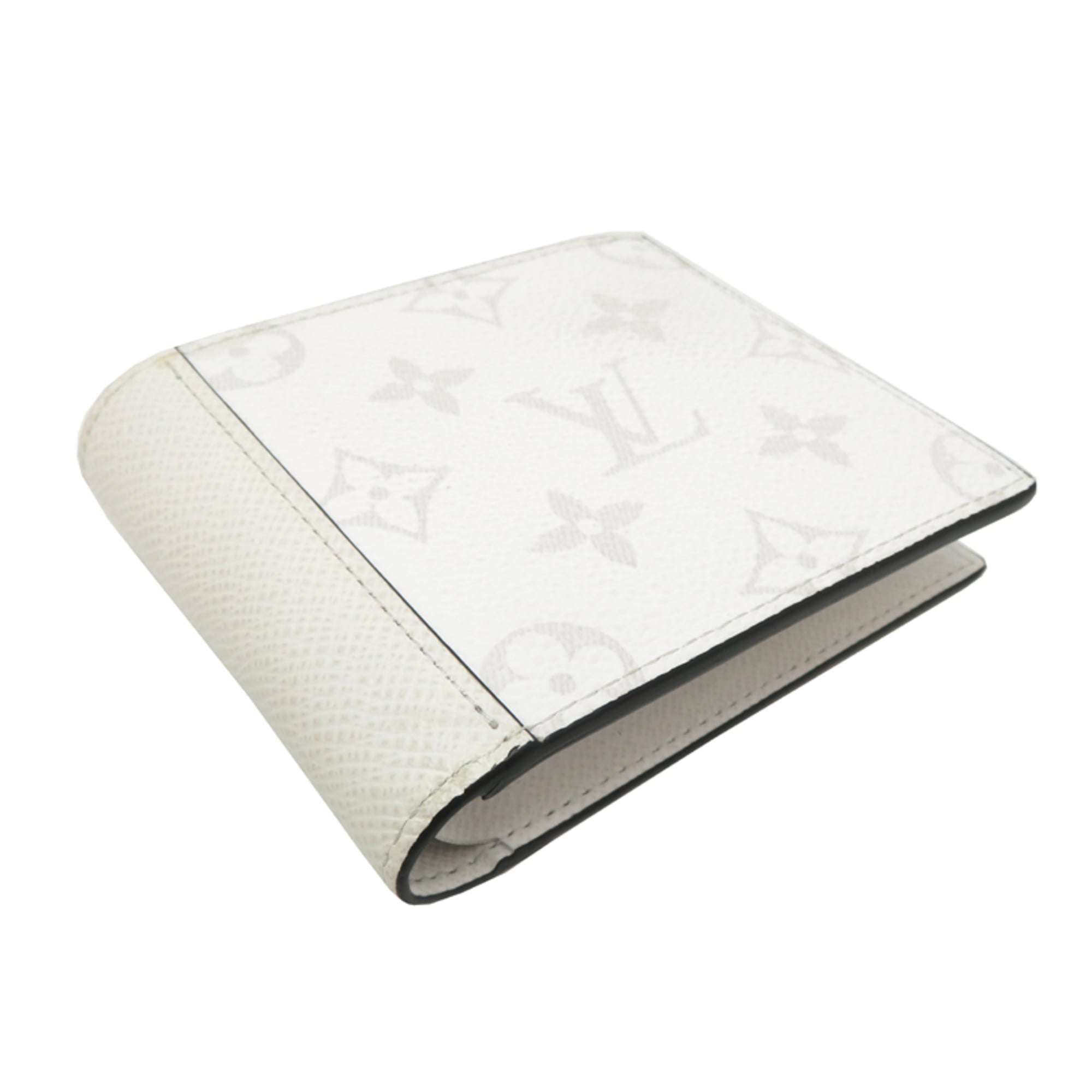 Louis Vuitton White Taigarama Wallet (Bi-Fold) (Pre-Owned)