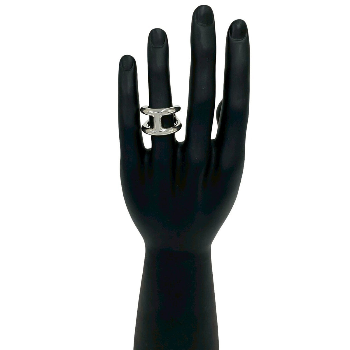 Hermes Silver Silver 925 Band Ring (Pre-Owned)