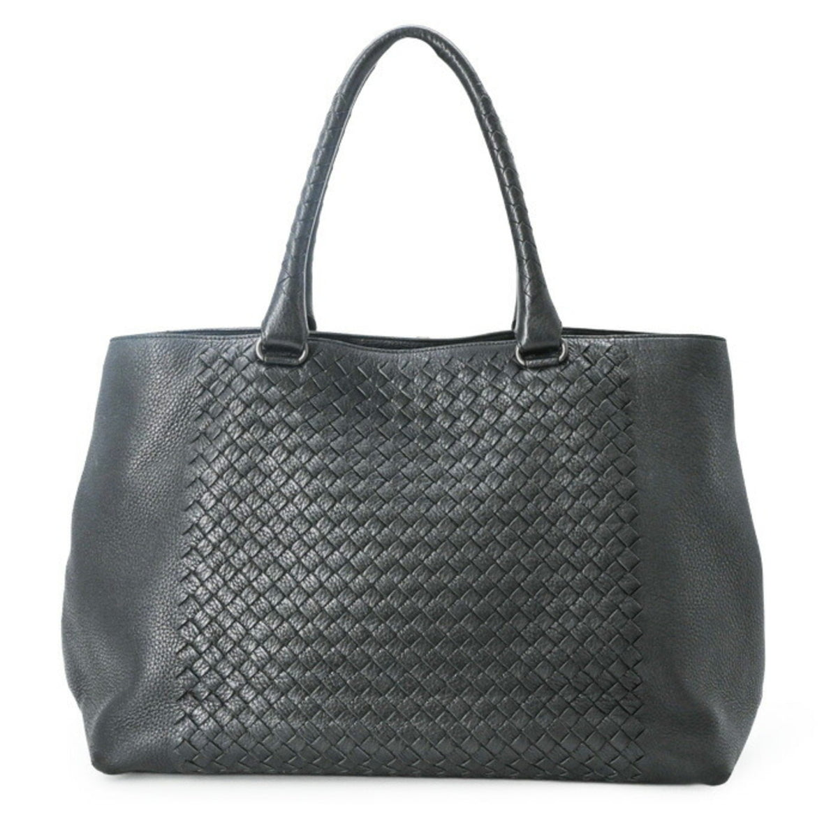 Bottega Veneta Intrecciato Black Intrecciato Handbag Tote Bag (Pre-Owned)