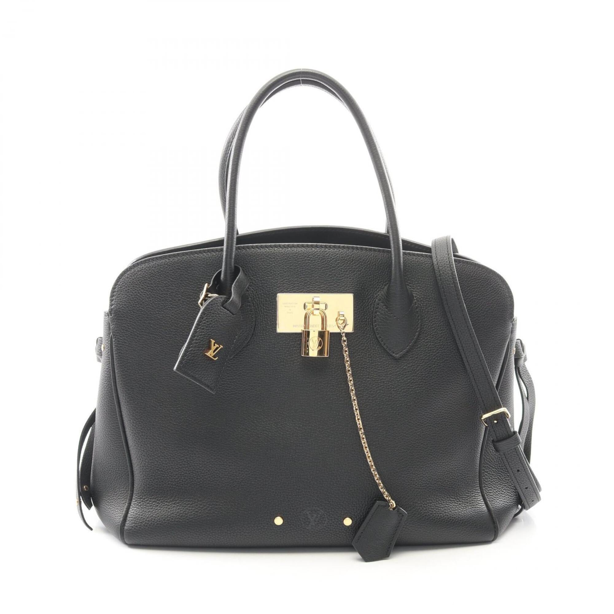 Louis Vuitton Black Leather Handbag Tote Bag (Pre-Owned)