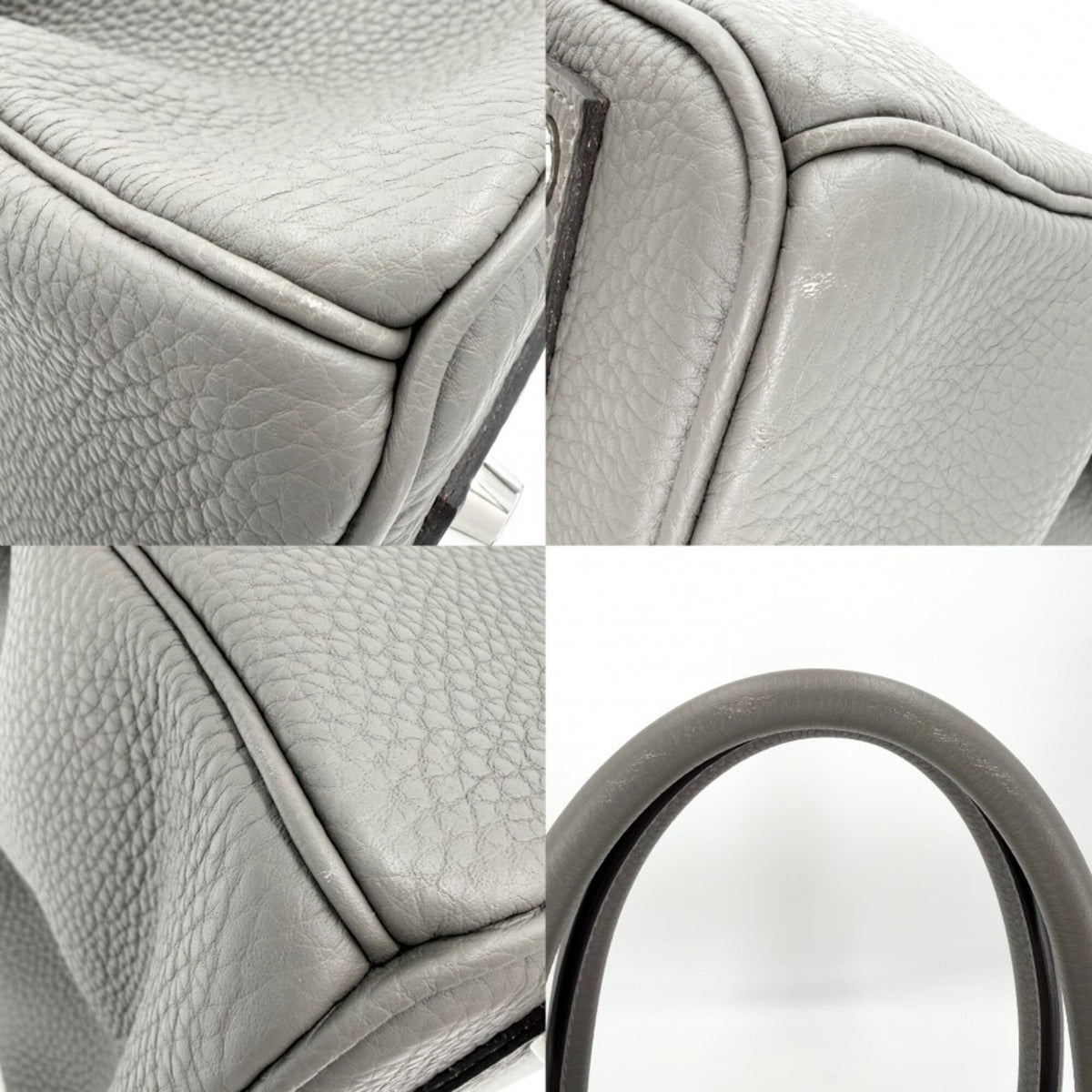 Hermes Gray Togo Leather Handbag (Pre-Owned)