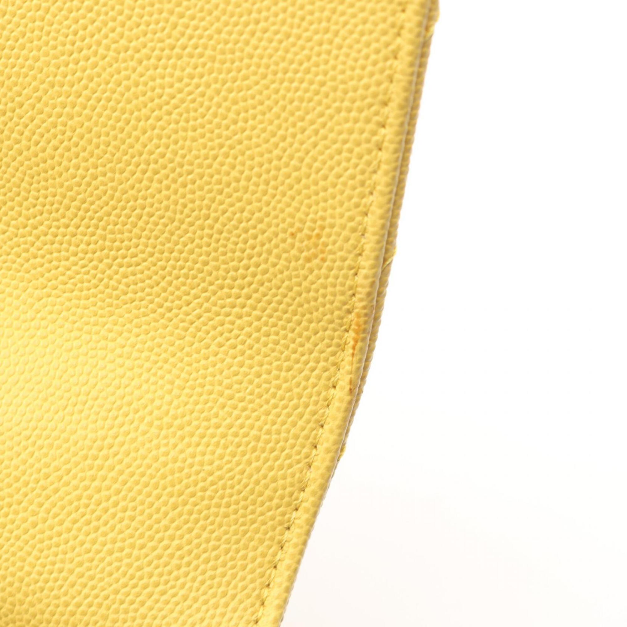 Chanel Yellow Grained Calfskin Handbag (Pre-Owned)