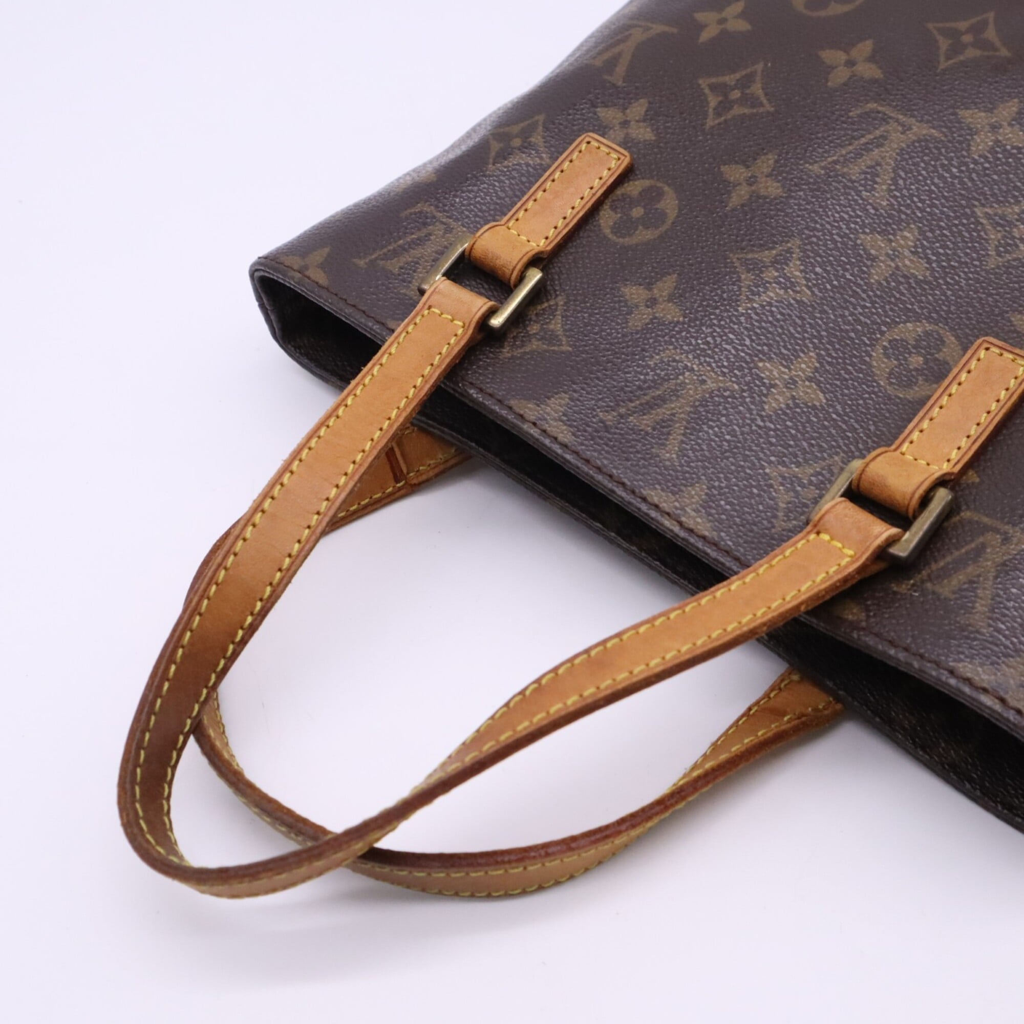 Louis Vuitton Monogram Beige Brown Coated Canvas Leather Handbag (Pre-Owned)