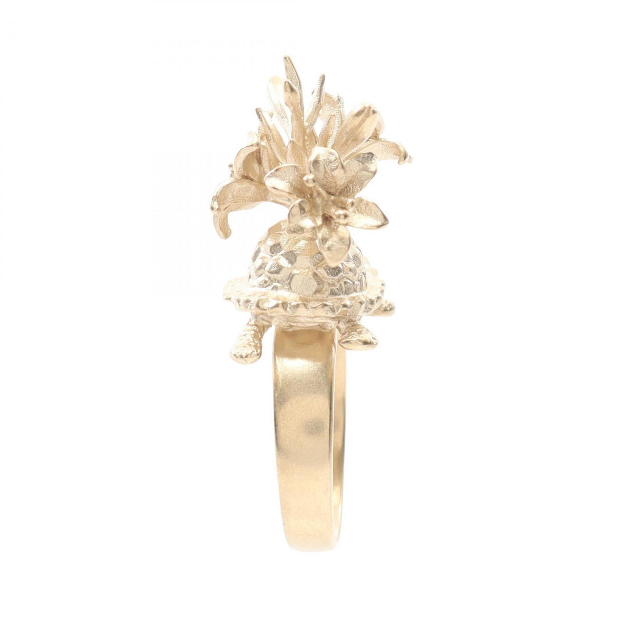 Christian Dior Gold Gold Plating Band Ring (Pre-Owned)