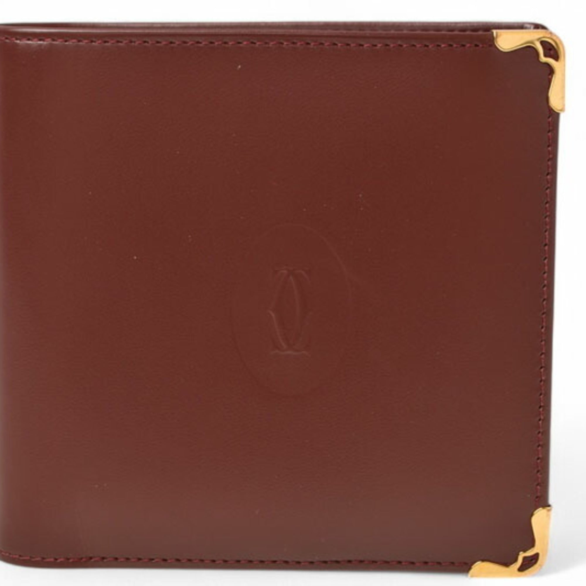 Cartier Bordeaux Leather Wallet (Bi-Fold) (Pre-Owned)