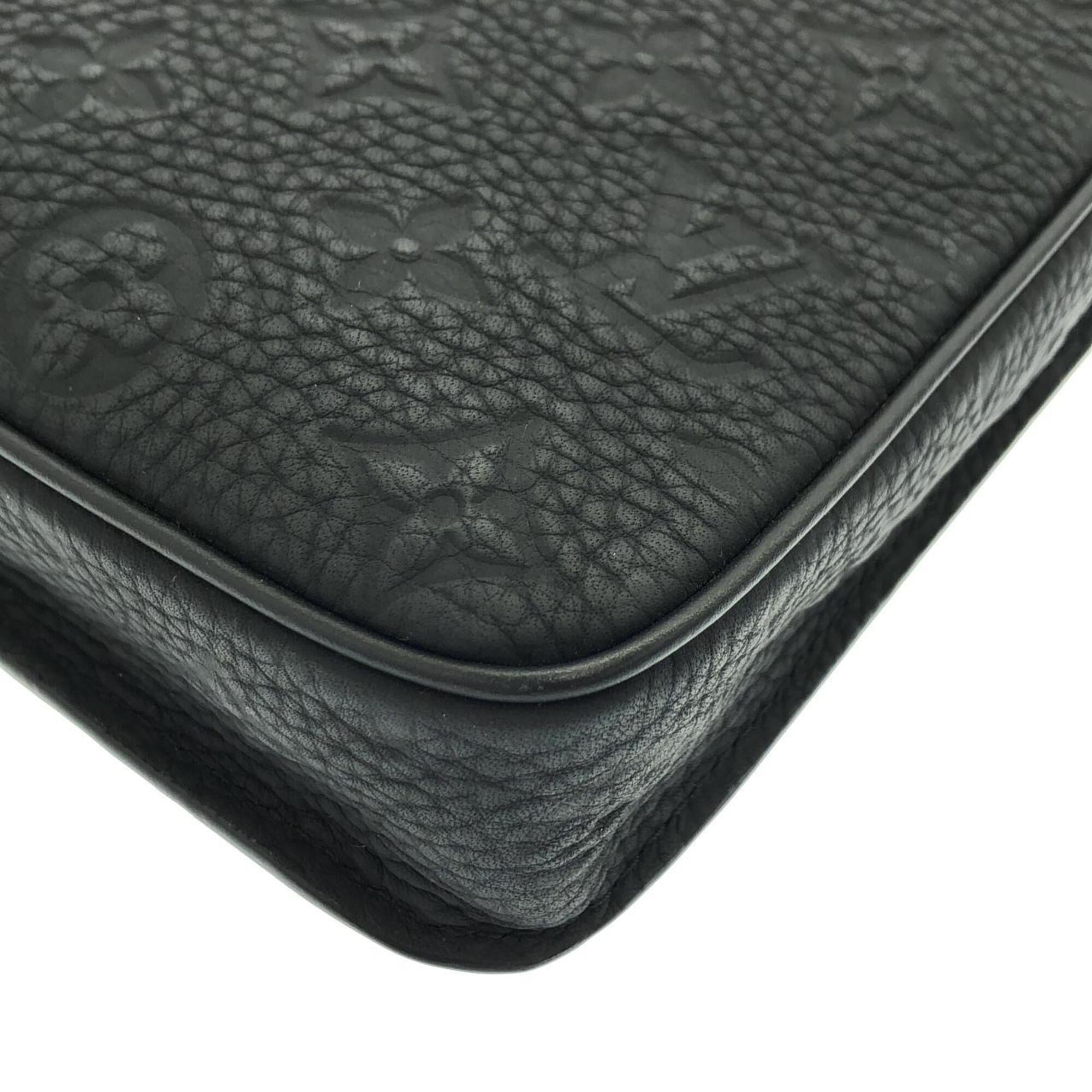 Louis Vuitton Black Leather Briefcase Handbag (Pre-Owned)