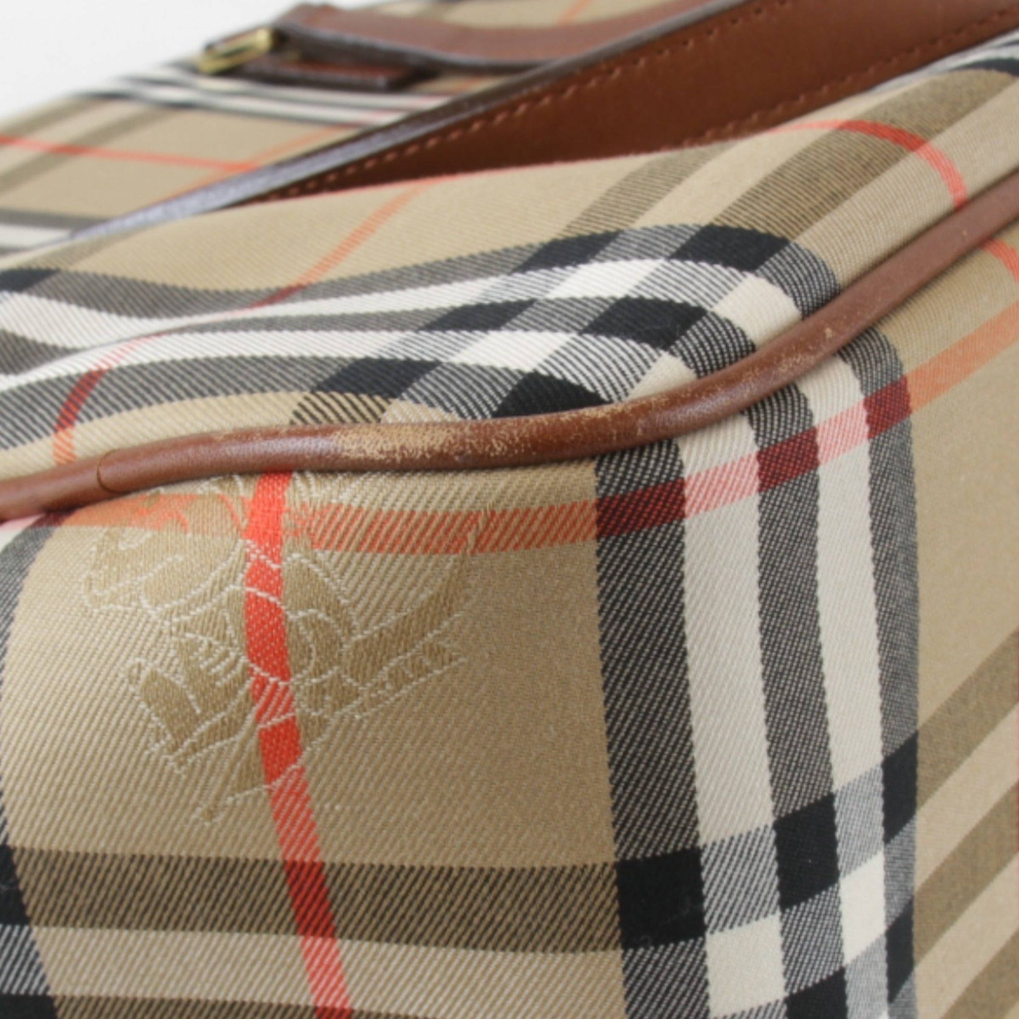 Burberry Beige Canvas Leather Handbag (Pre-Owned)